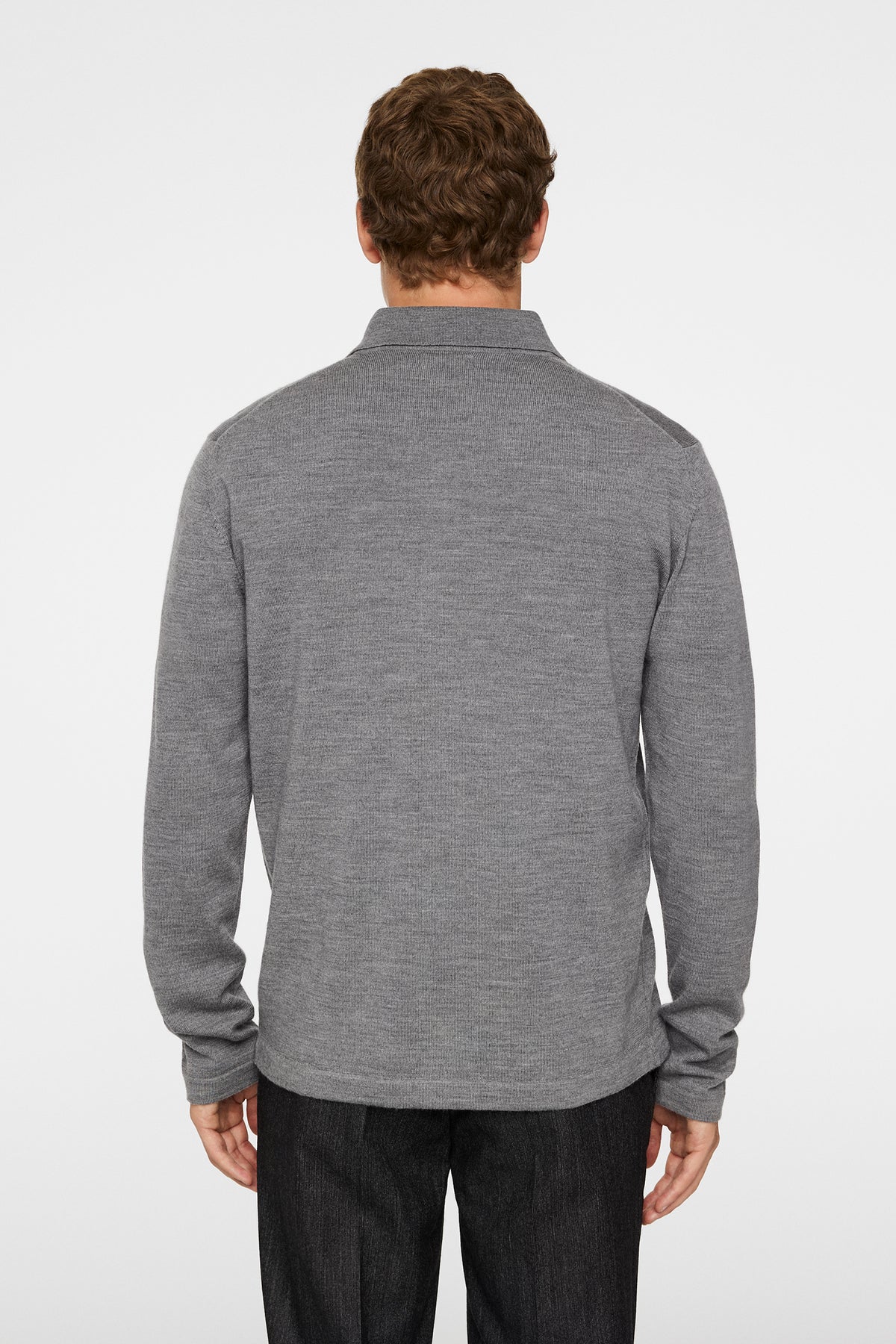 Kaleb Merino Zip Cardigan / Mid Grey Melange