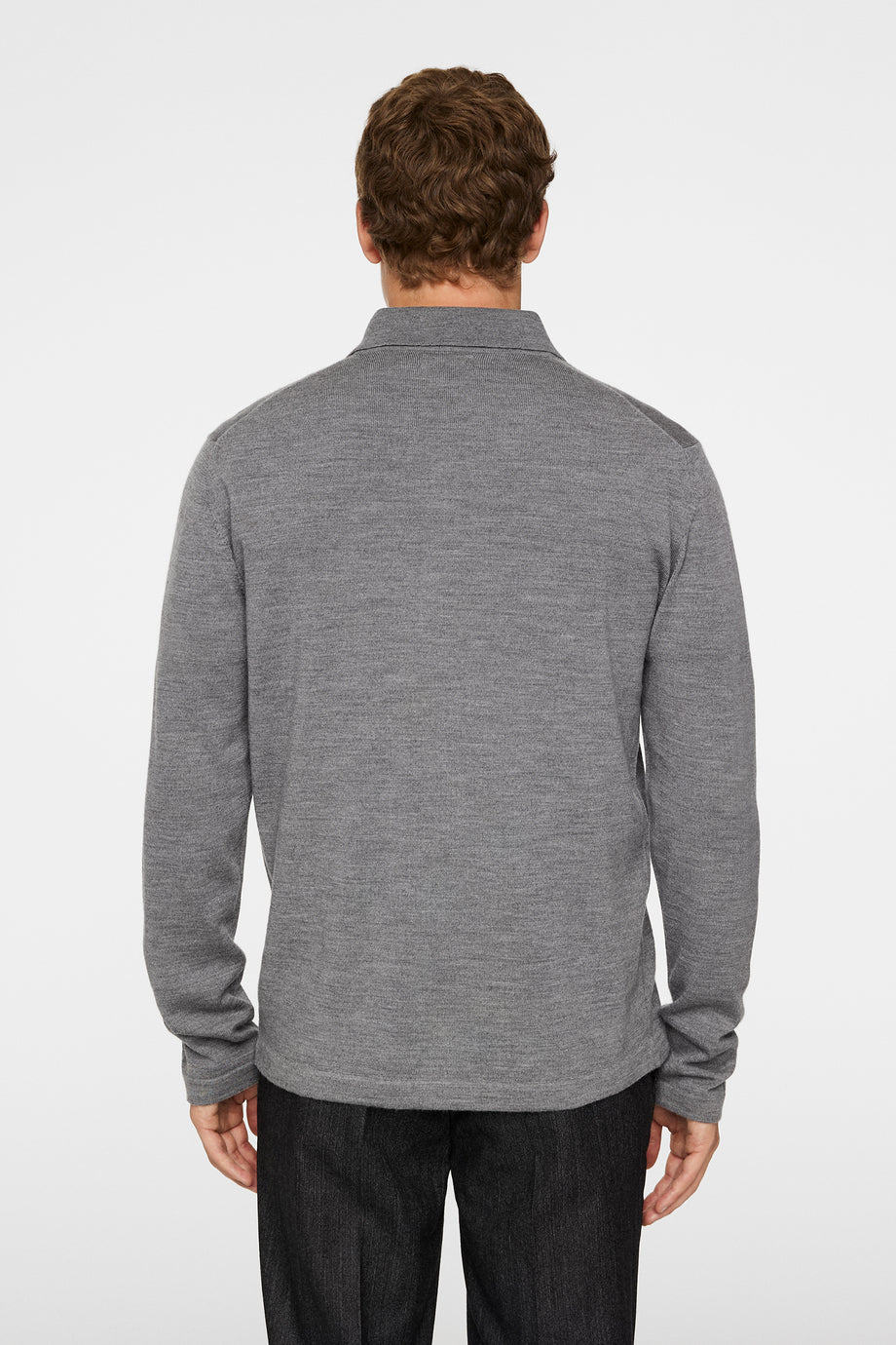 Kaleb Merino Zip Cardigan / Mid Grey Melange