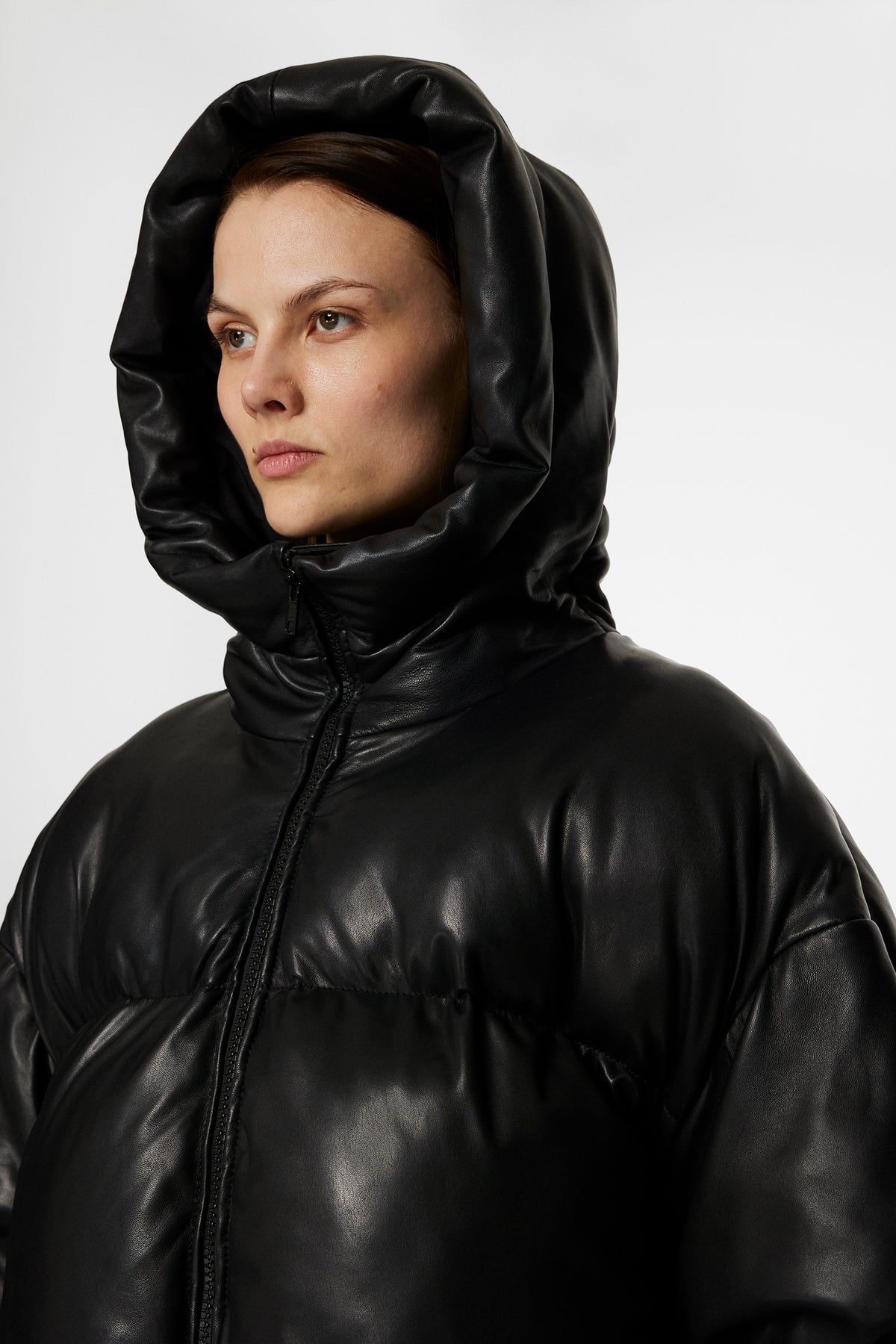 Jolene Leather Padded Jacket / Black