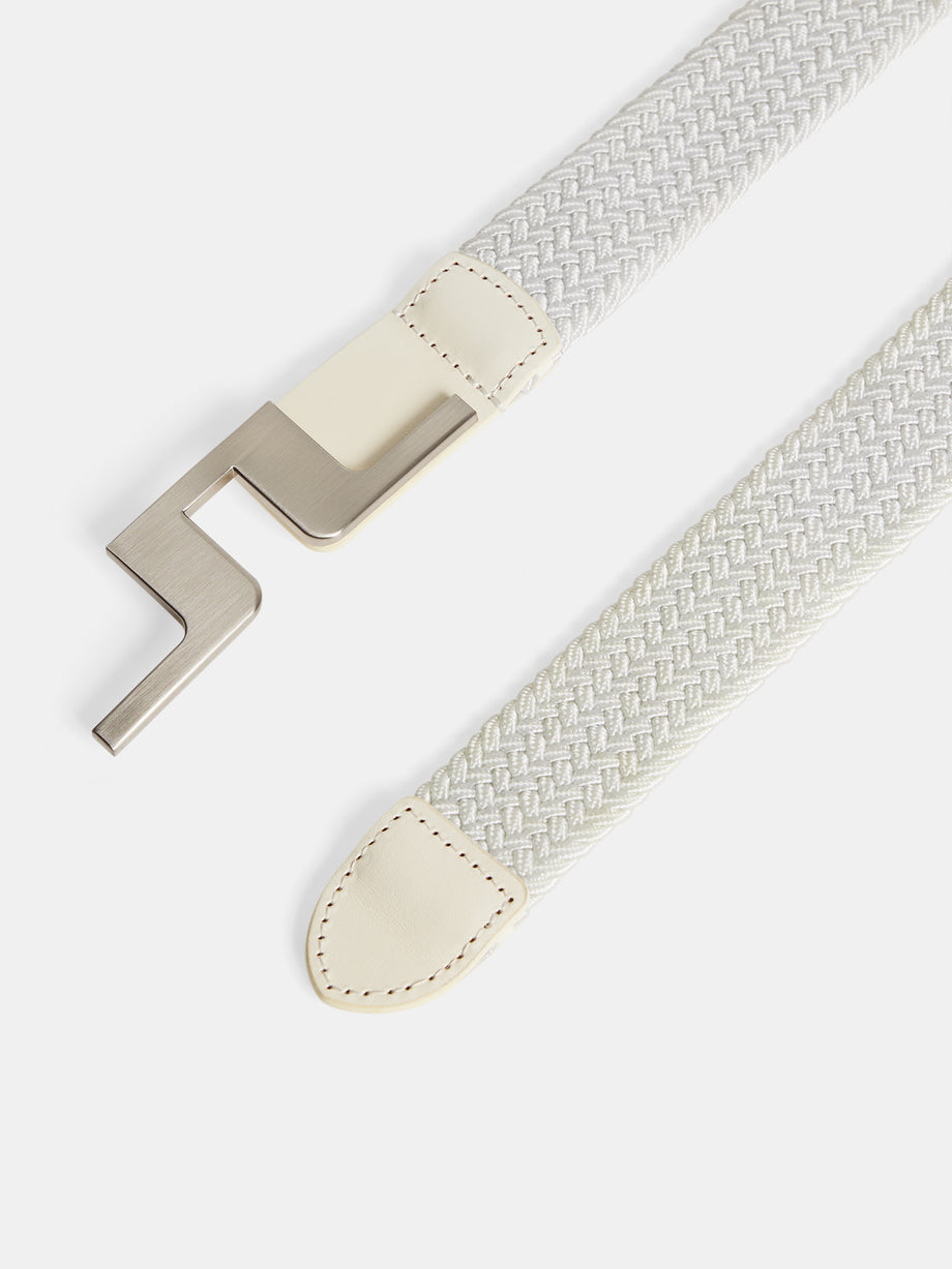 Berry Braided Belt / White