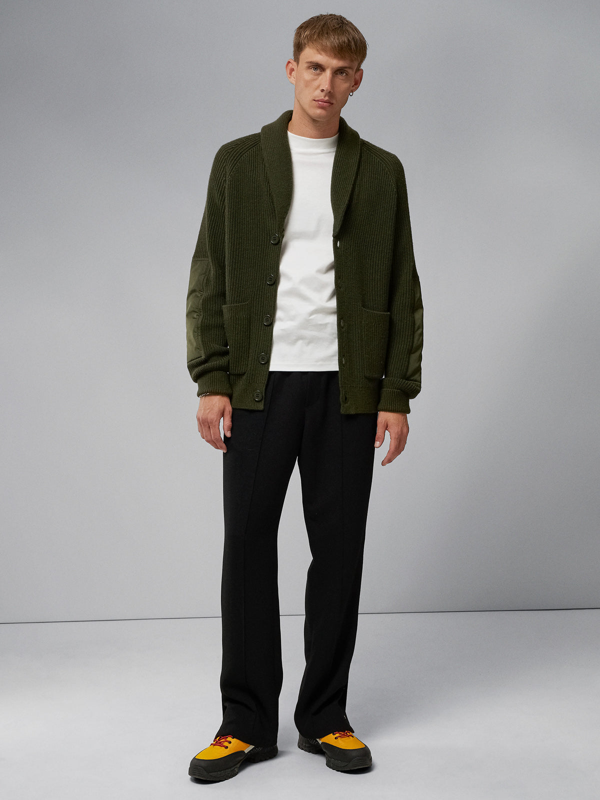 Gaven Shawl Collar Cardigan / Forest Green