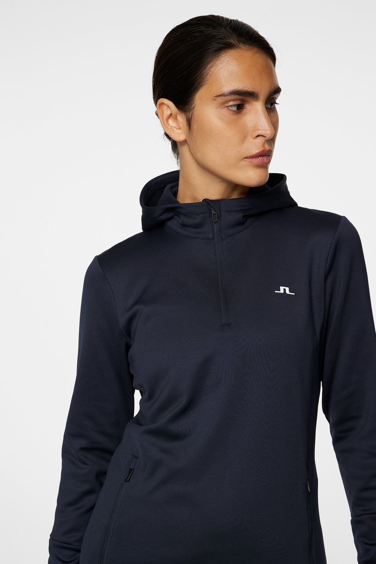 W Aerial Quarter Zip Hood / JL Navy