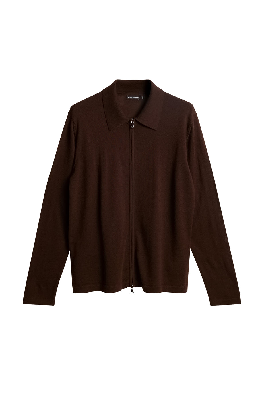 Kaleb Merino Zip Cardigan / Bitter Chocolate