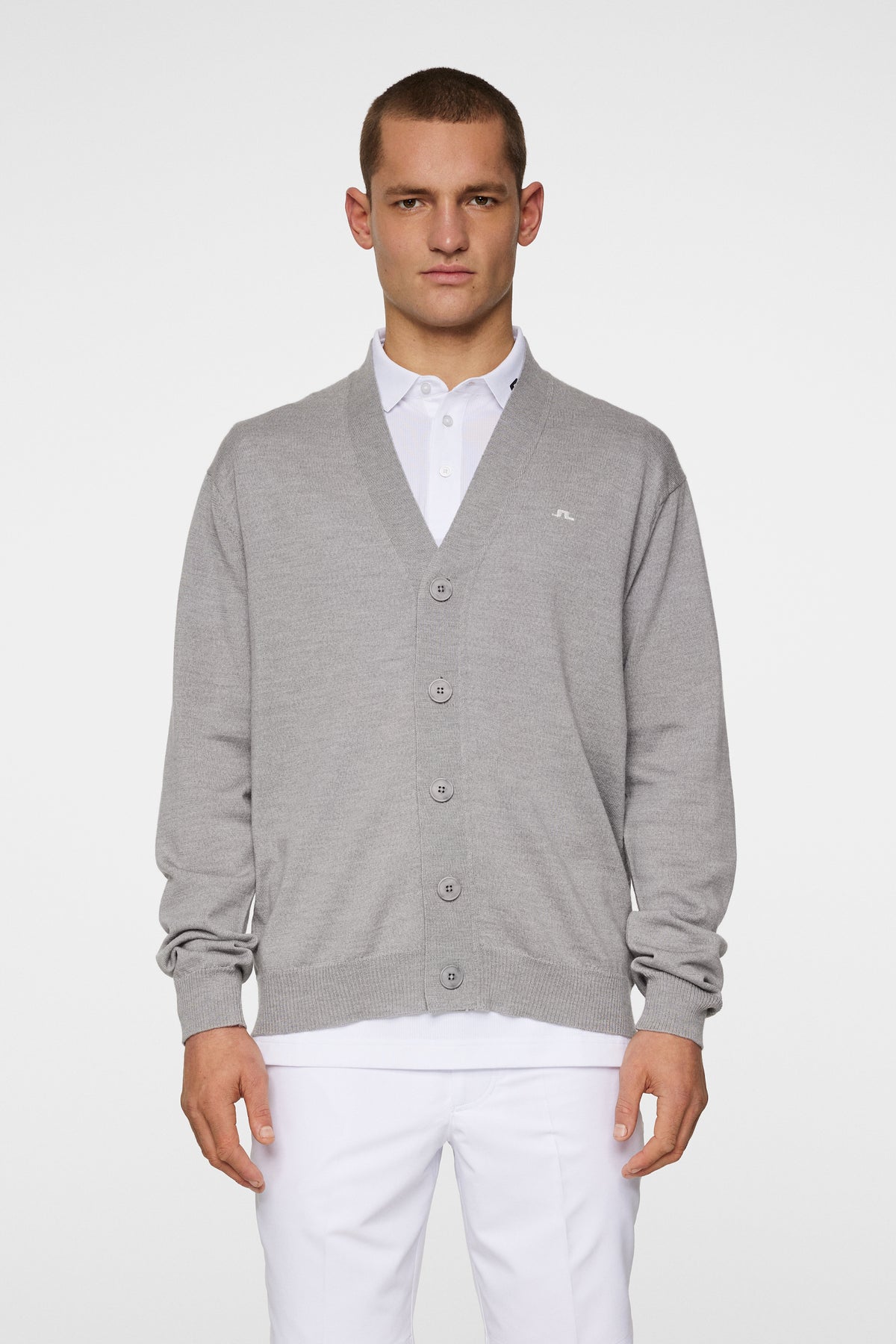 Lucas Knitted Cardigan / Light Grey Melange