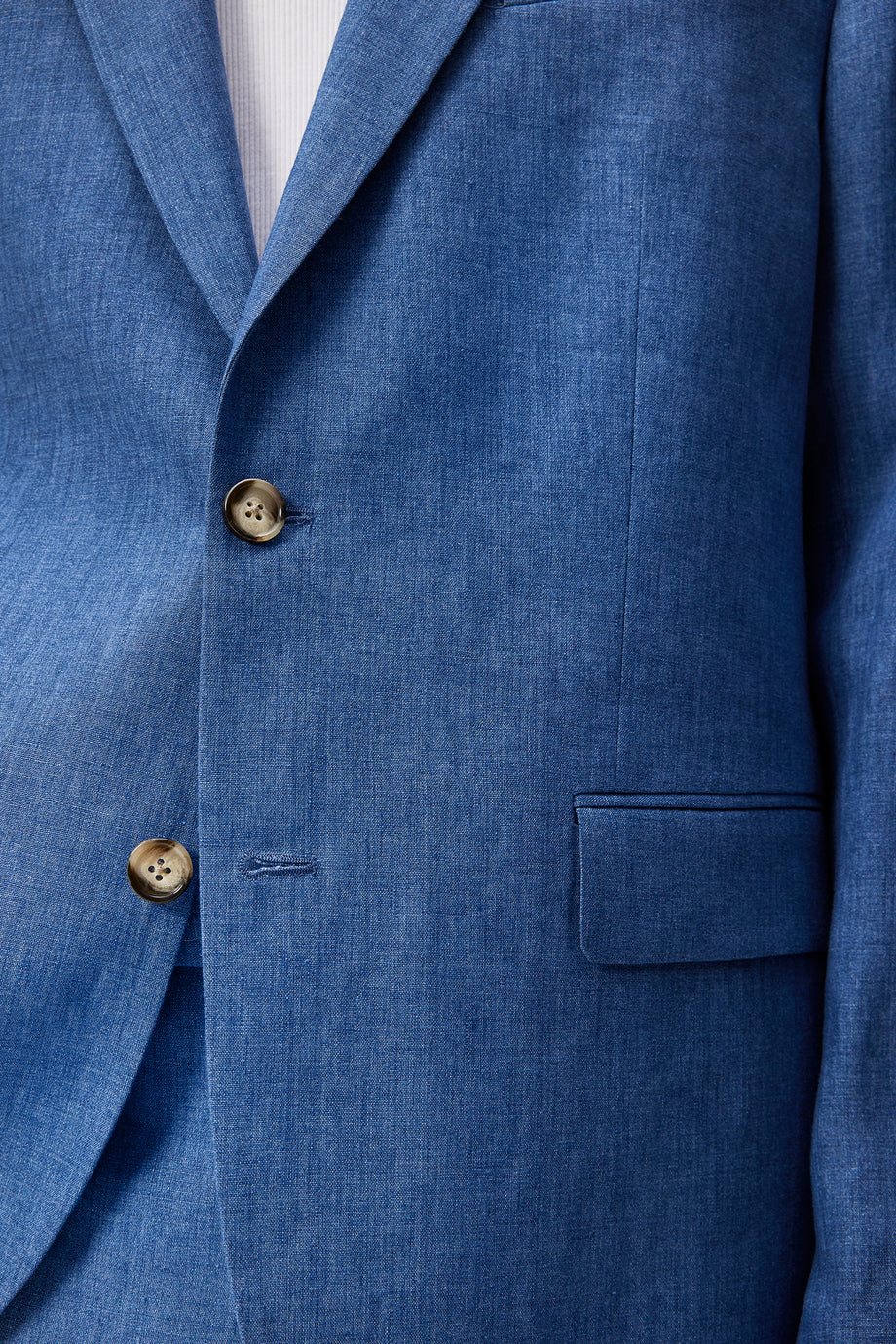 Elton U Super Linen Blazer / Chambray Blue