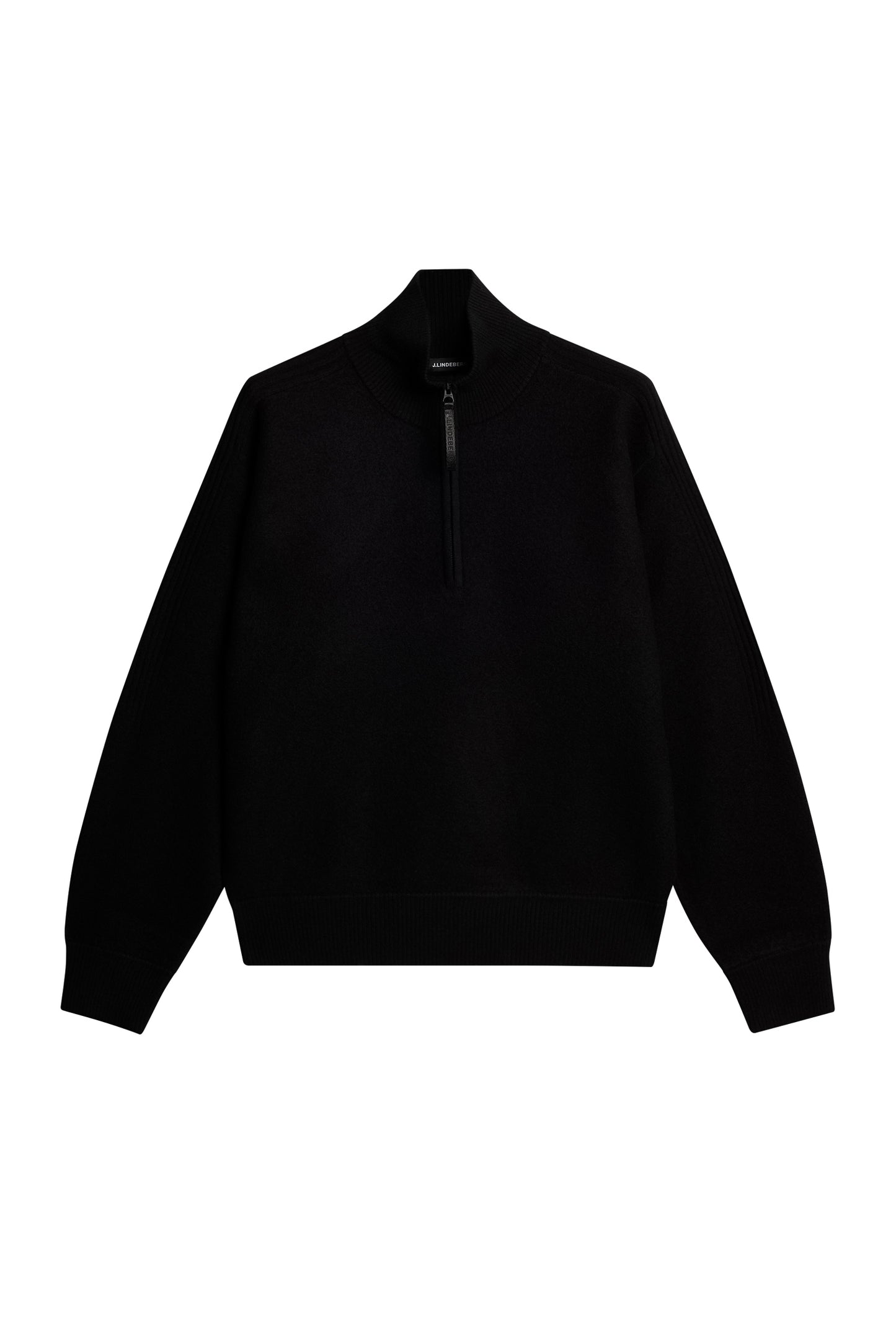 Bon Boiled Wool Quarter Zip / Black