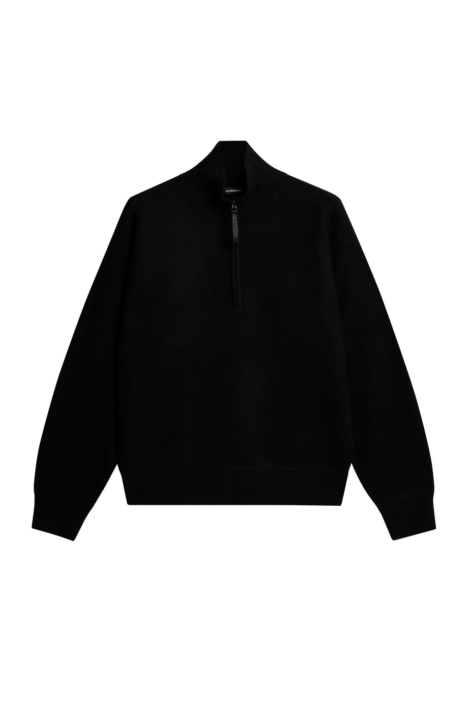 Bon Boiled Wool Quarter Zip / Black