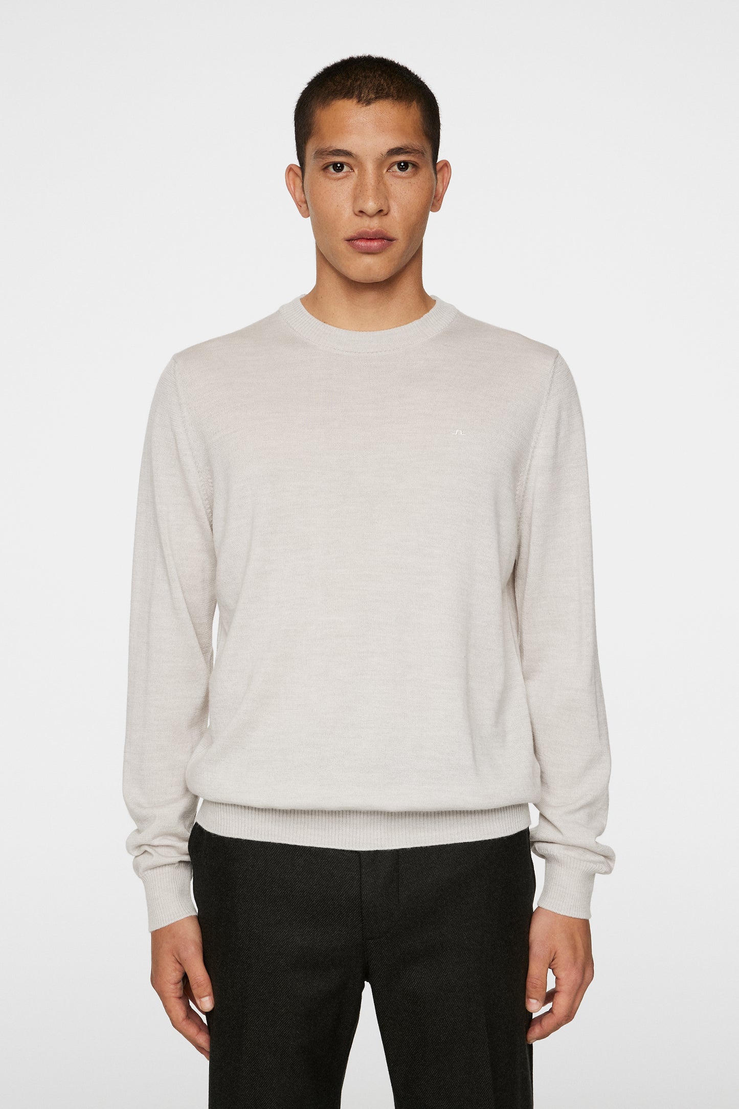 Keane Merino Crew Neck Sweater / Moonbeam Melange