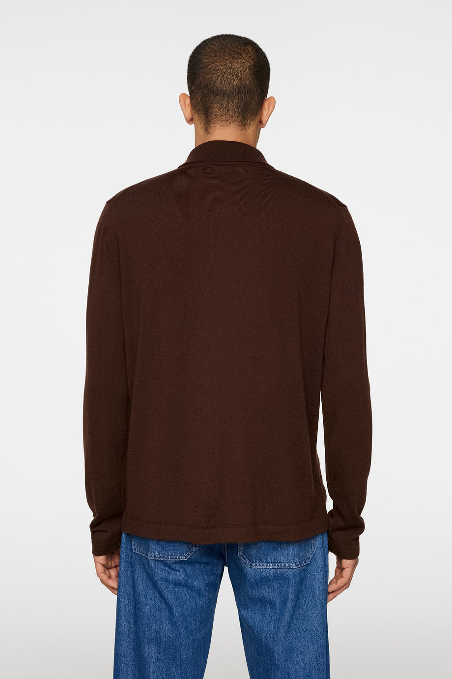 Kaleb Merino Zip Cardigan / Bitter Chocolate