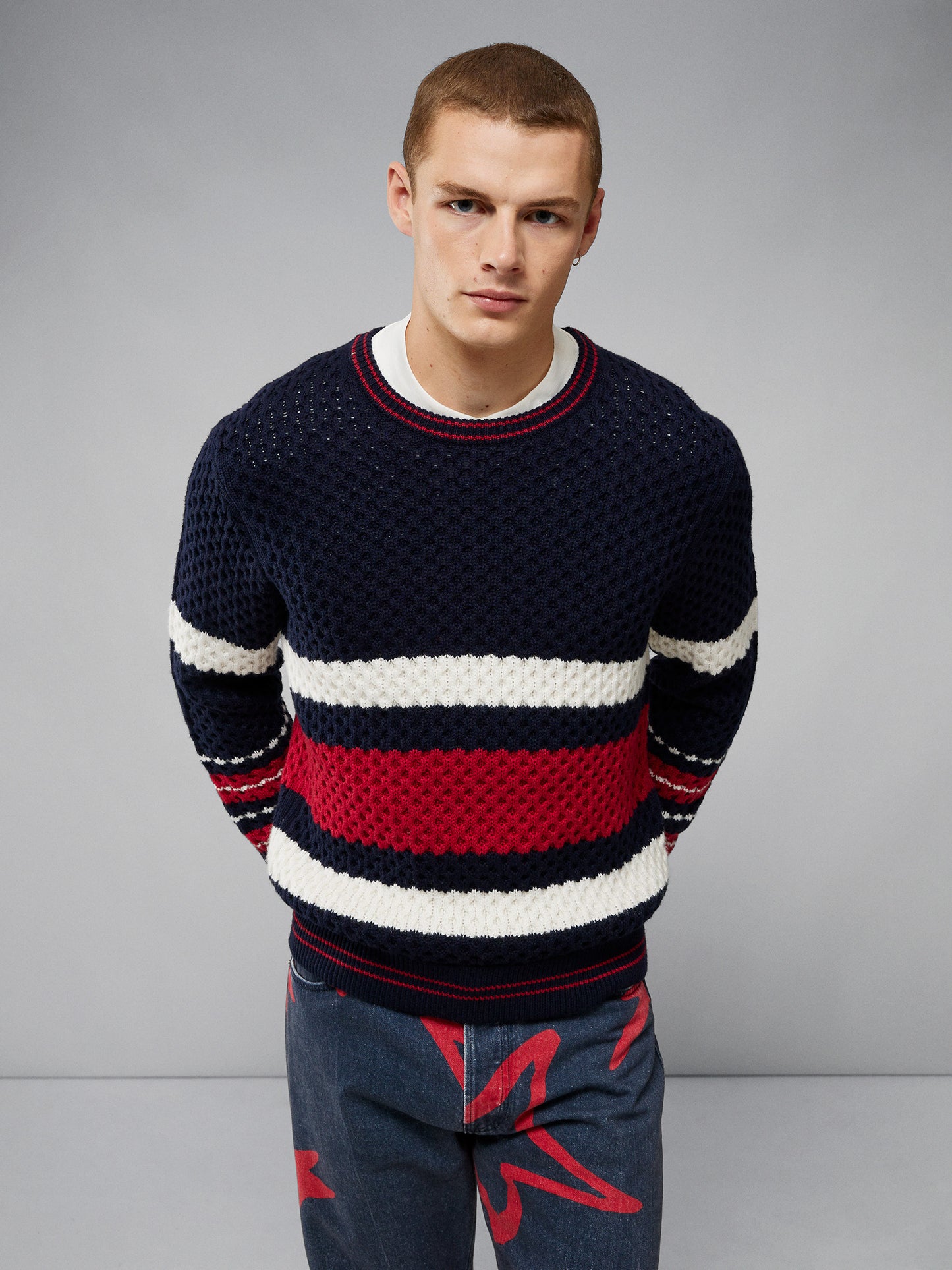 Orion Color Block Crew Neck / JL Navy