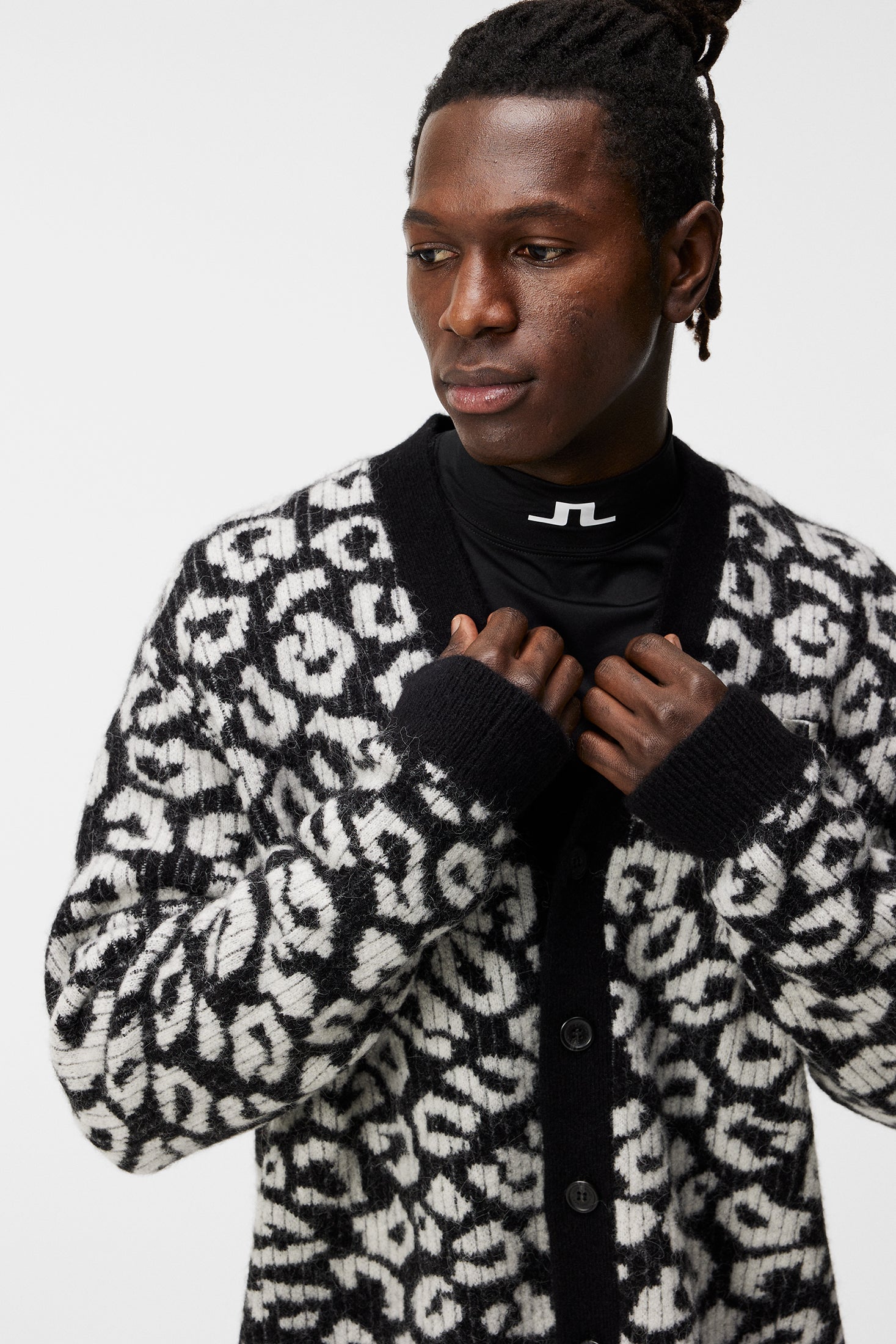 Leopard print cardigan clearance mens