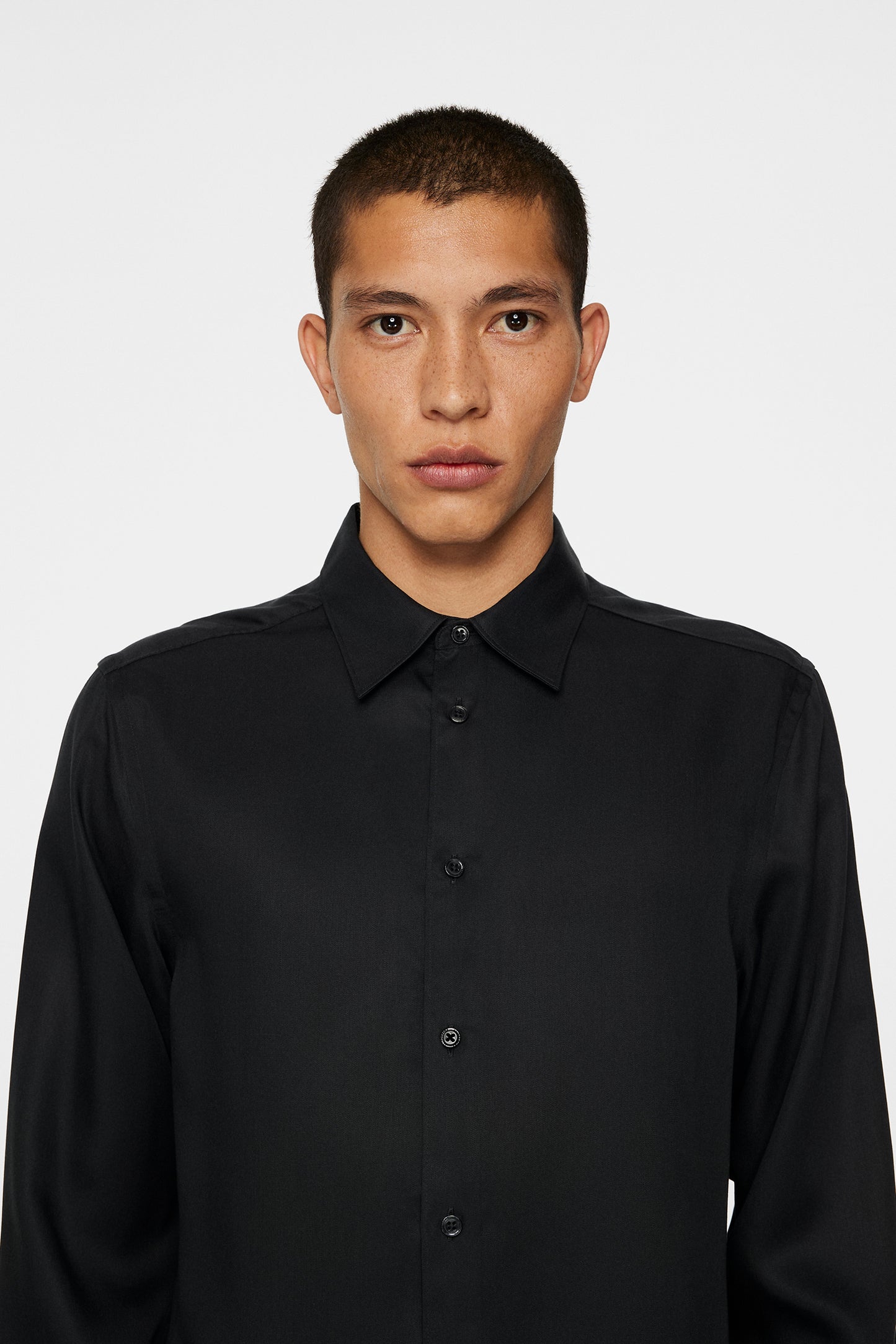 Slim LS Comfort Tencel Shirt / Black