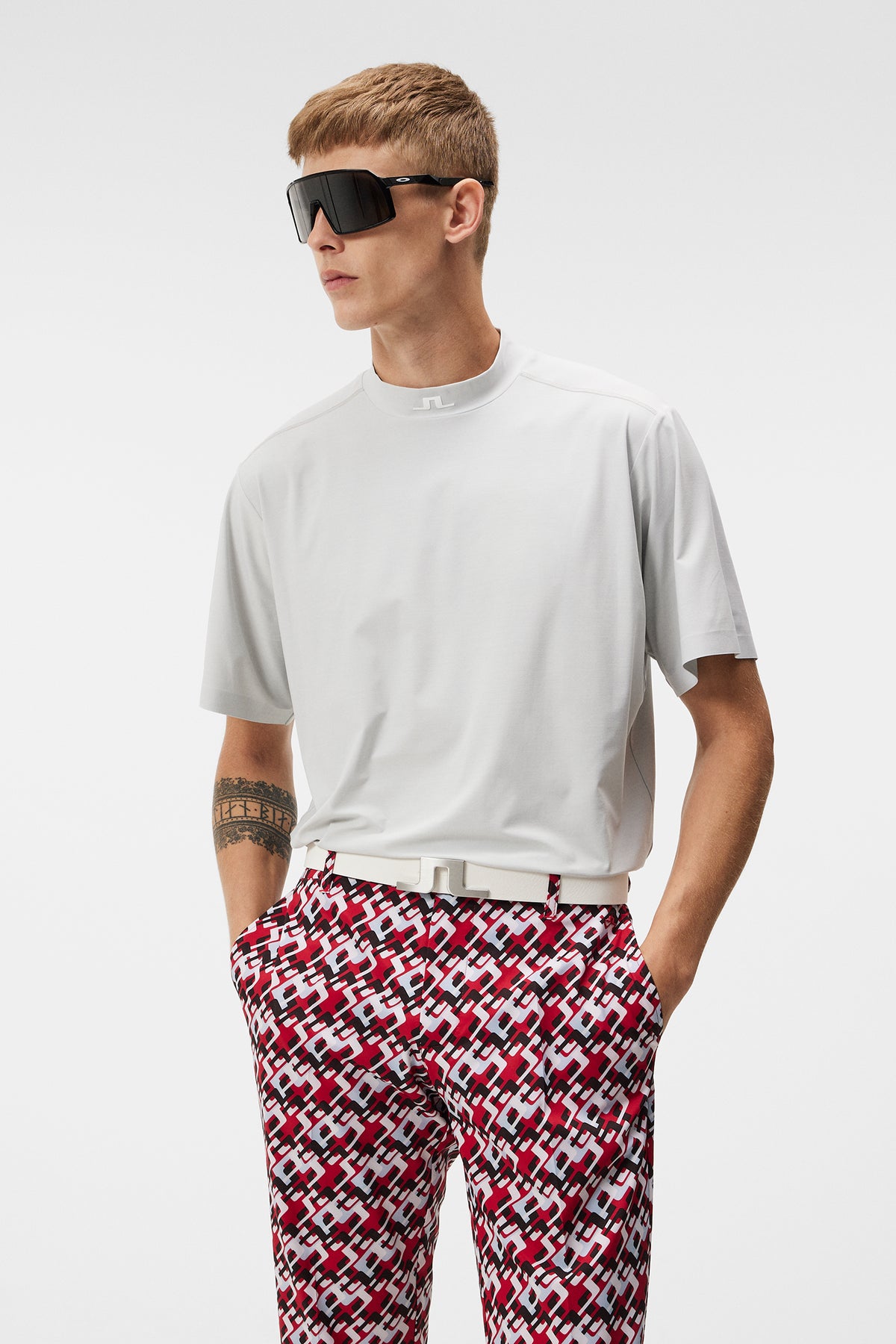 Pajama Tank Top and Shorts - White/gray melange - Men