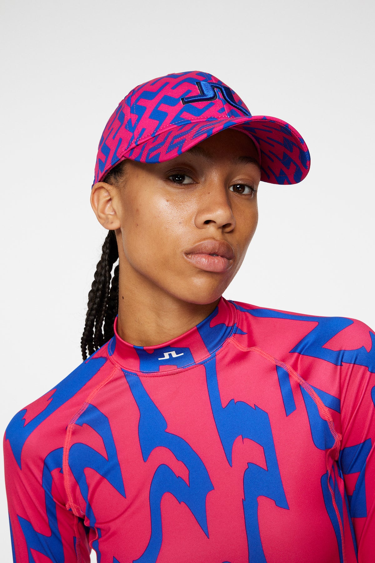 Anga Printed Cap / Bias bridge Blue Pink