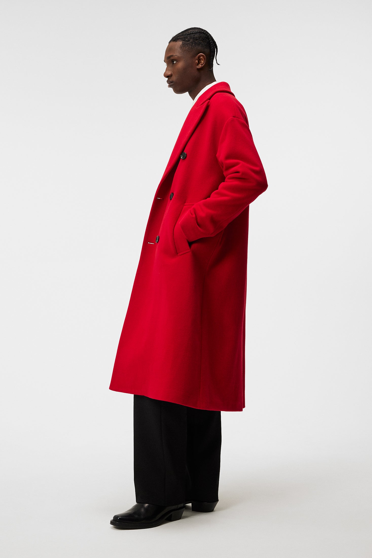 Mens red wool coat on sale