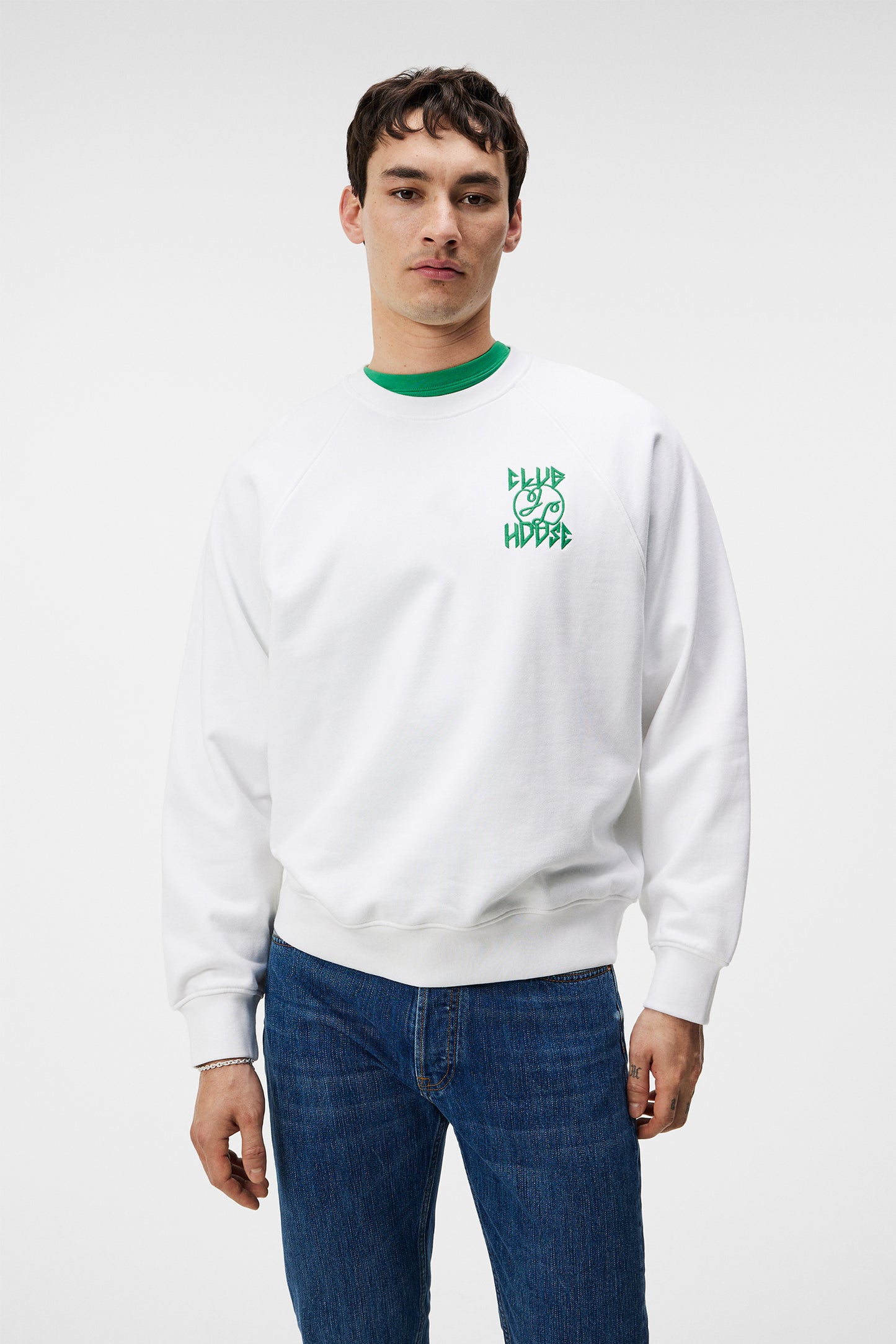 Callan Printed Crew / White