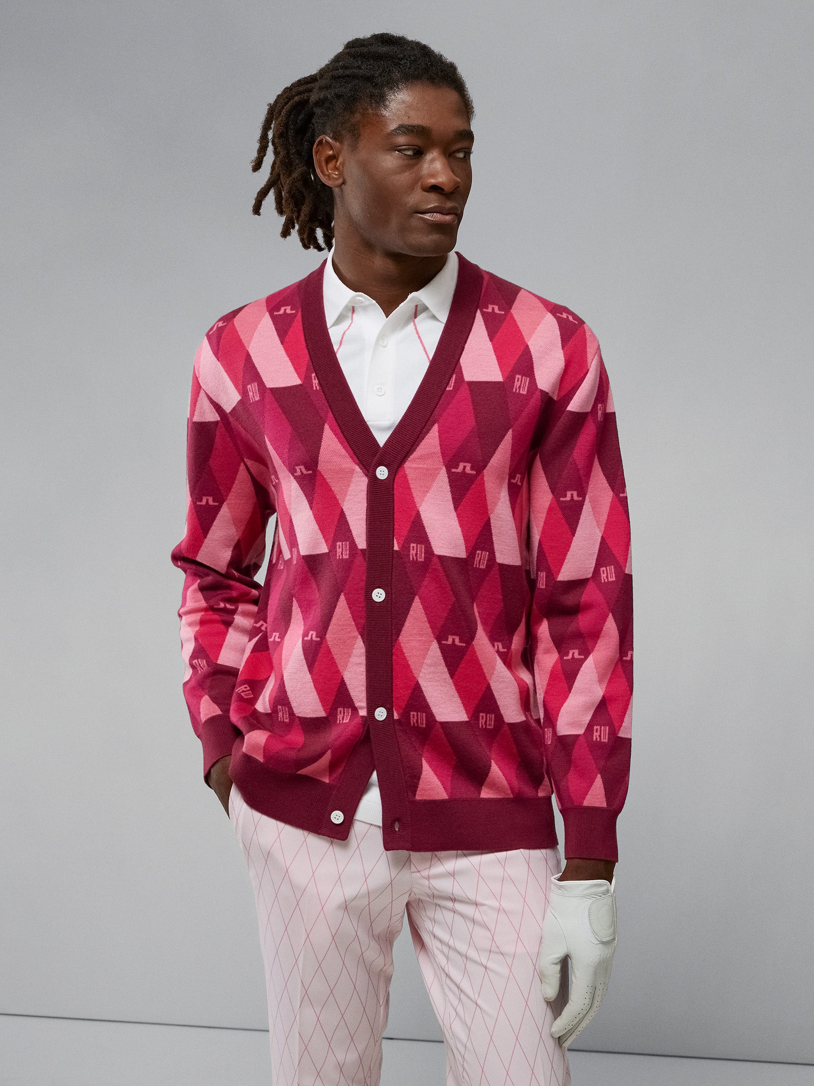 Button up argyle discount cardigan