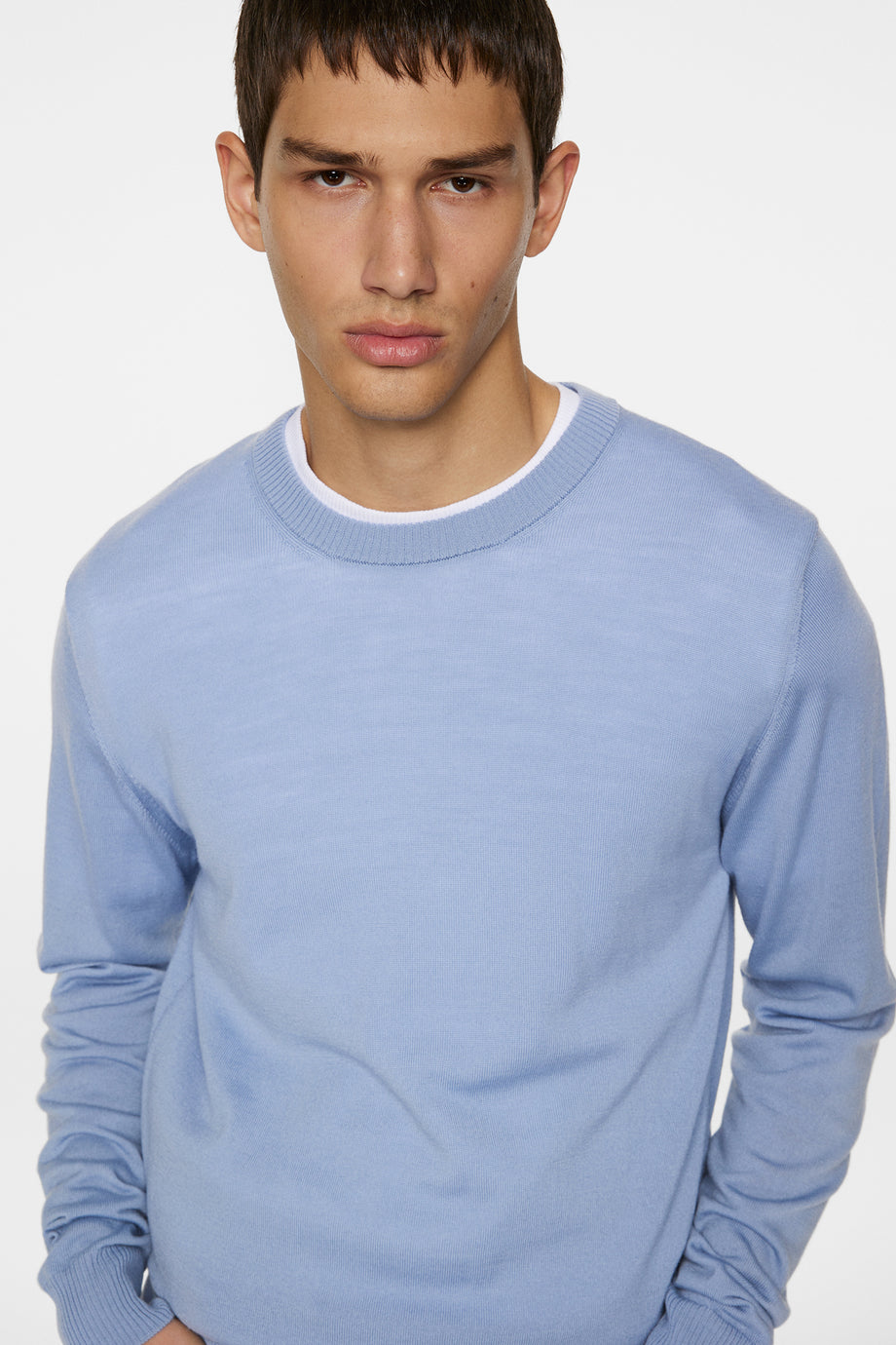 Keane Light Merino Crew Neck / Rain Washed