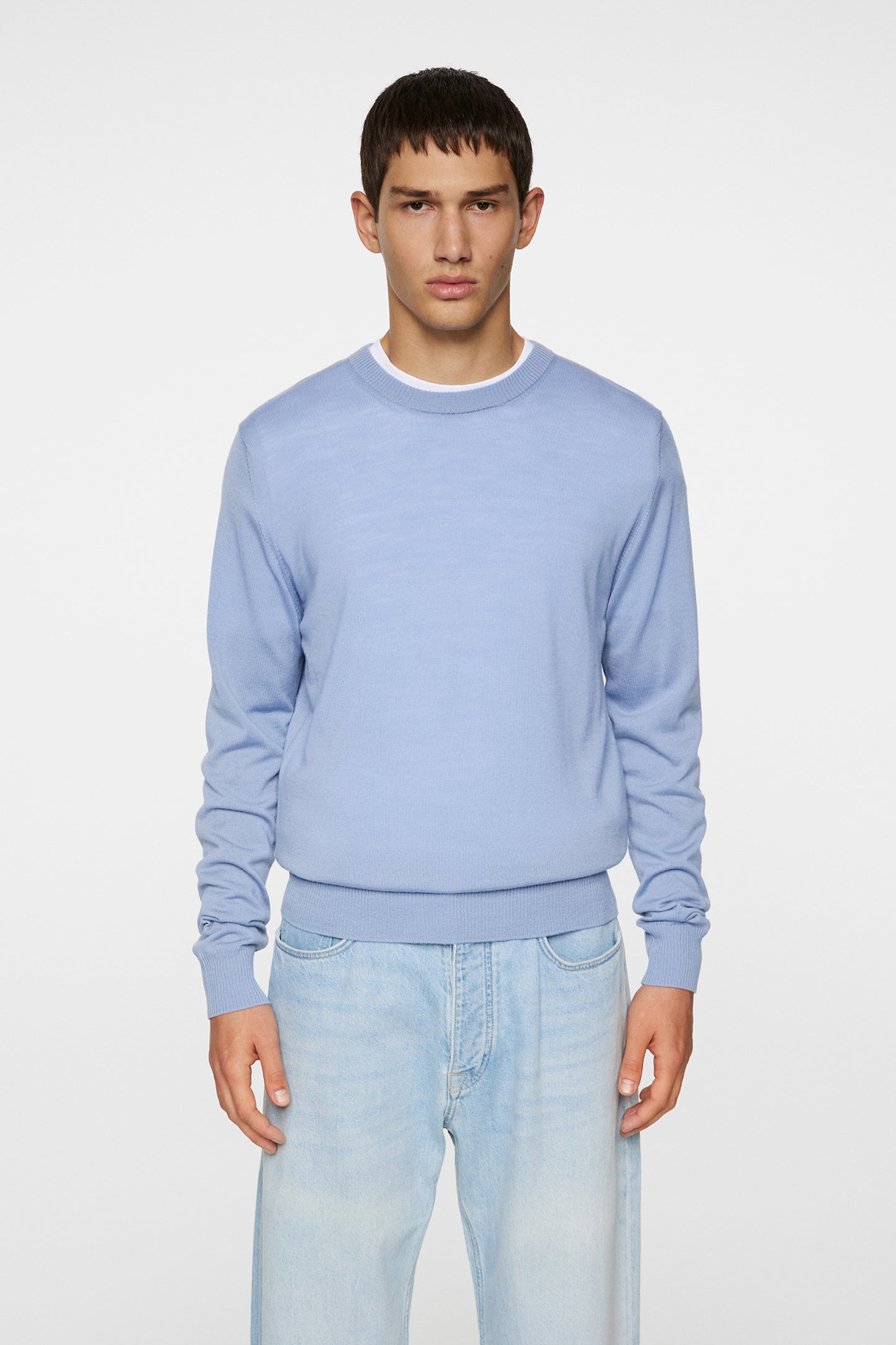 Keane Light Merino Crew Neck / Rain Washed