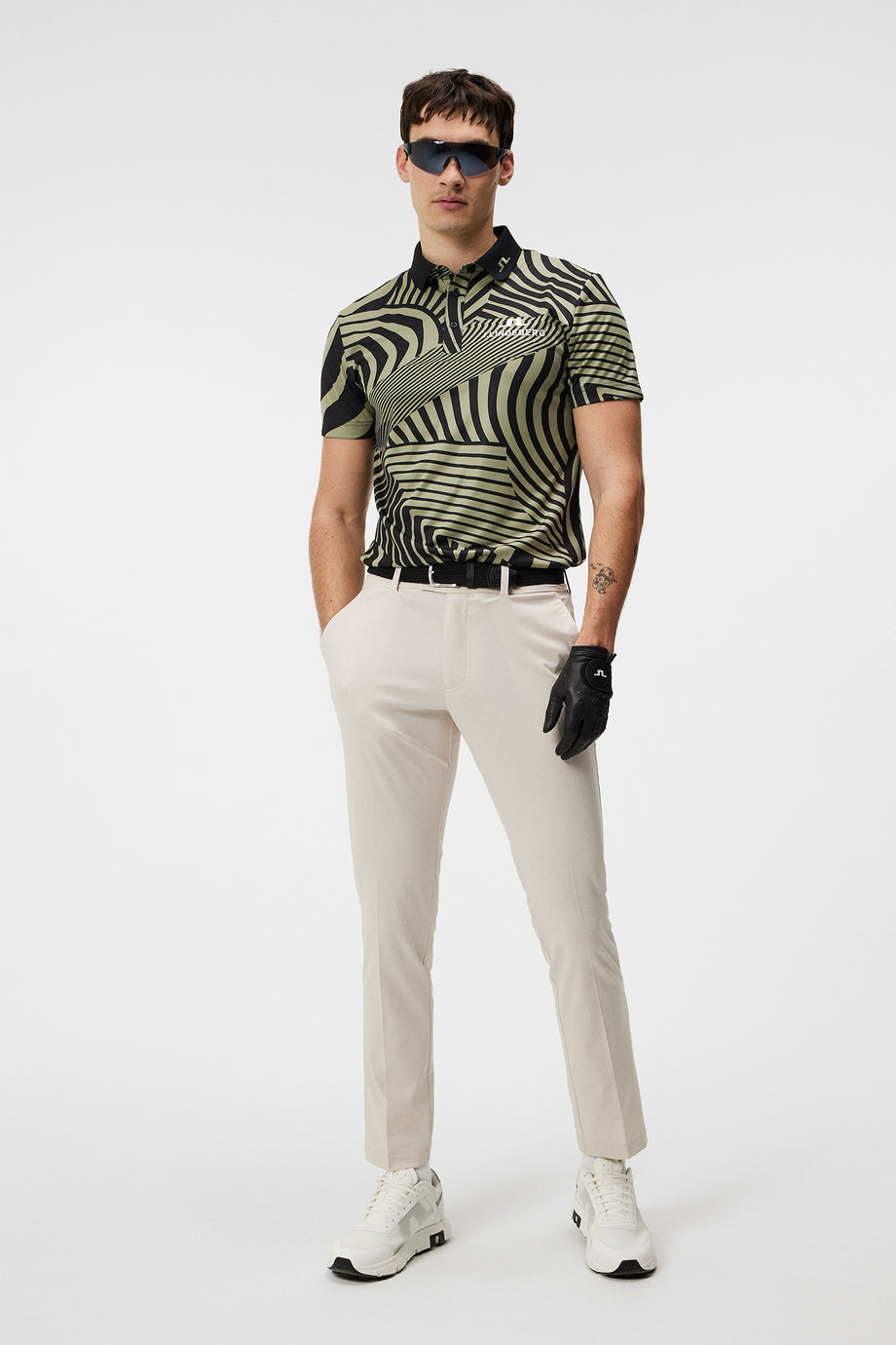 KV Tour Print Golf Polo / Dazzle Wave Black