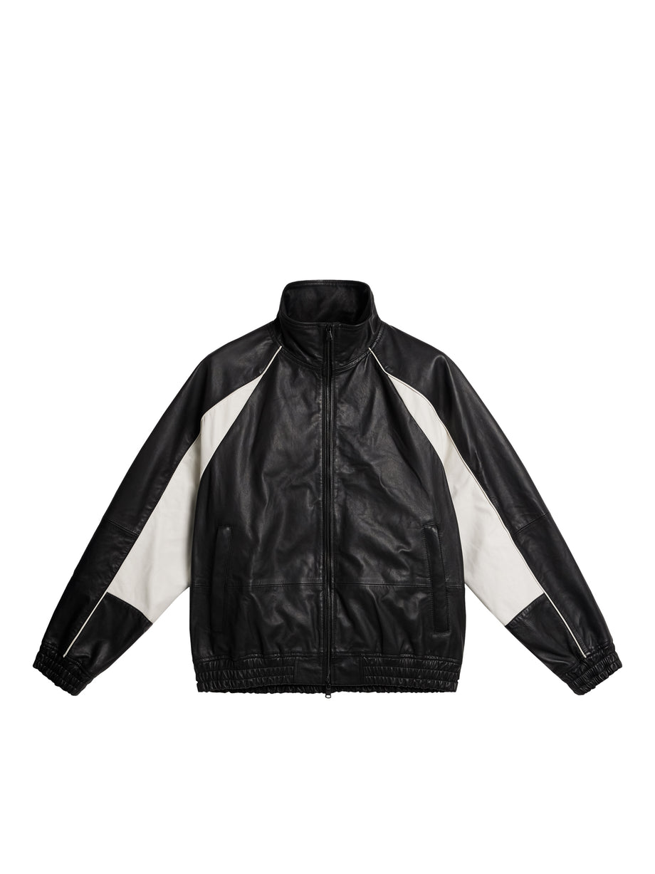 Lex Leather Track Jacket / Black