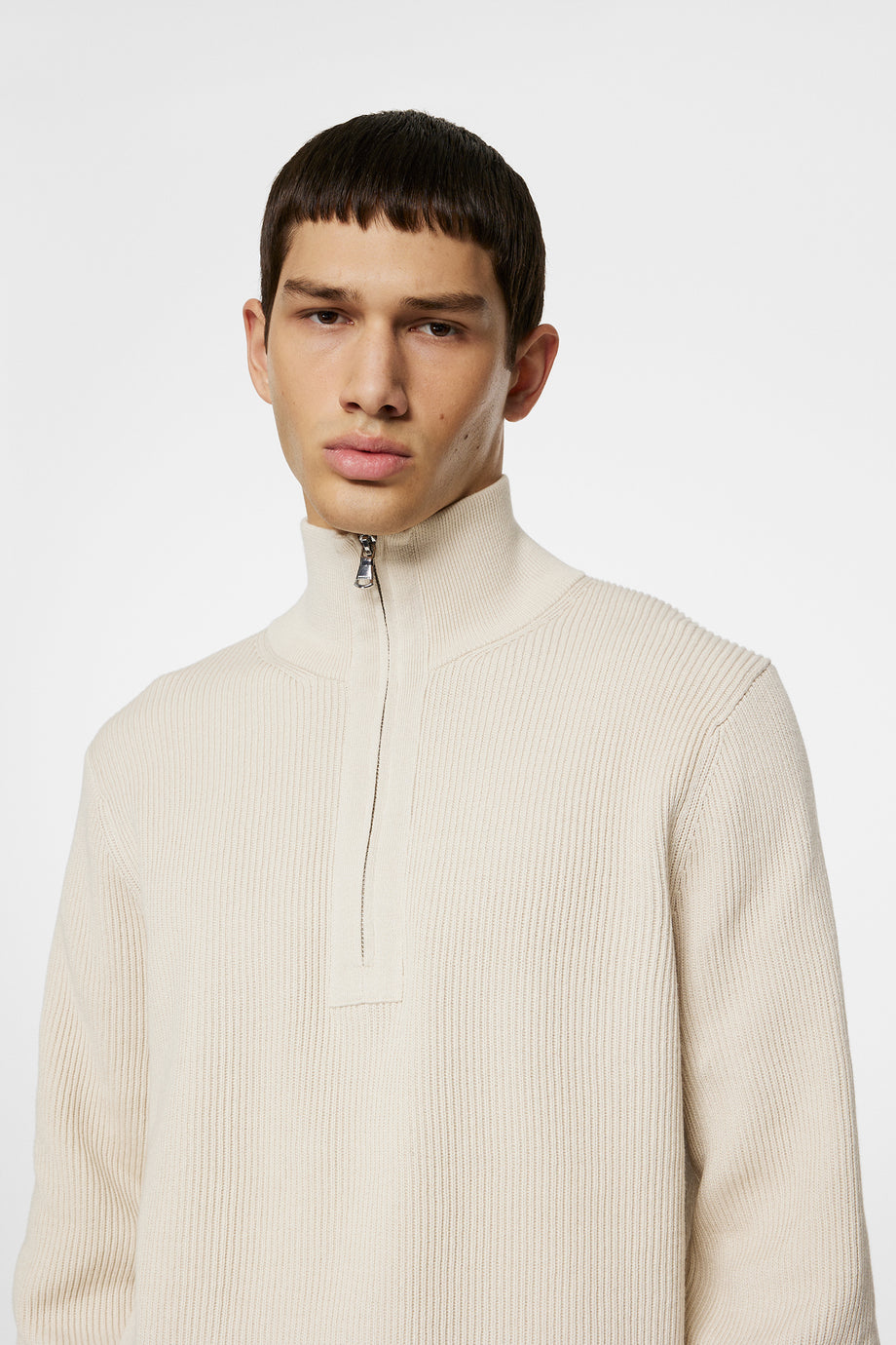 Alex Half Zip Knitted Sweater / Moonbeam