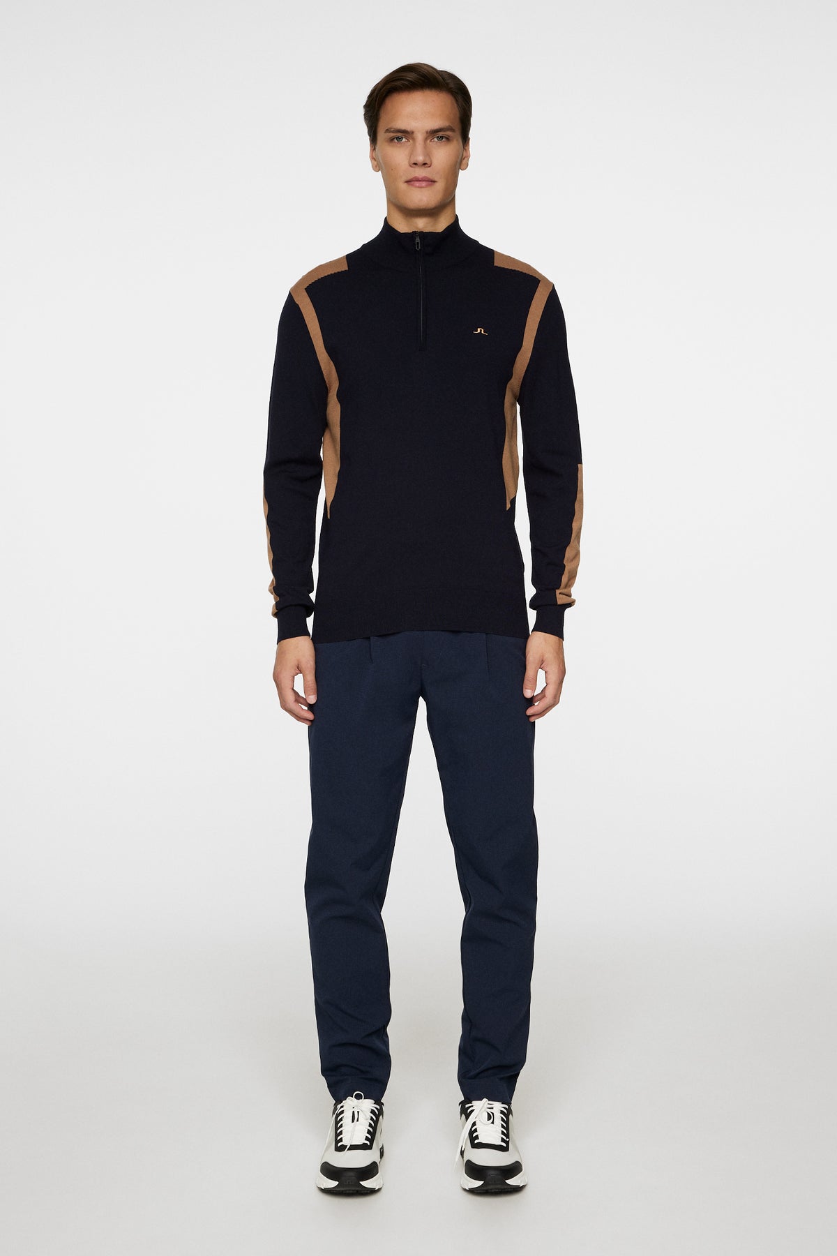 Kendrick Knitted Zip Sweater / Tigers Eye