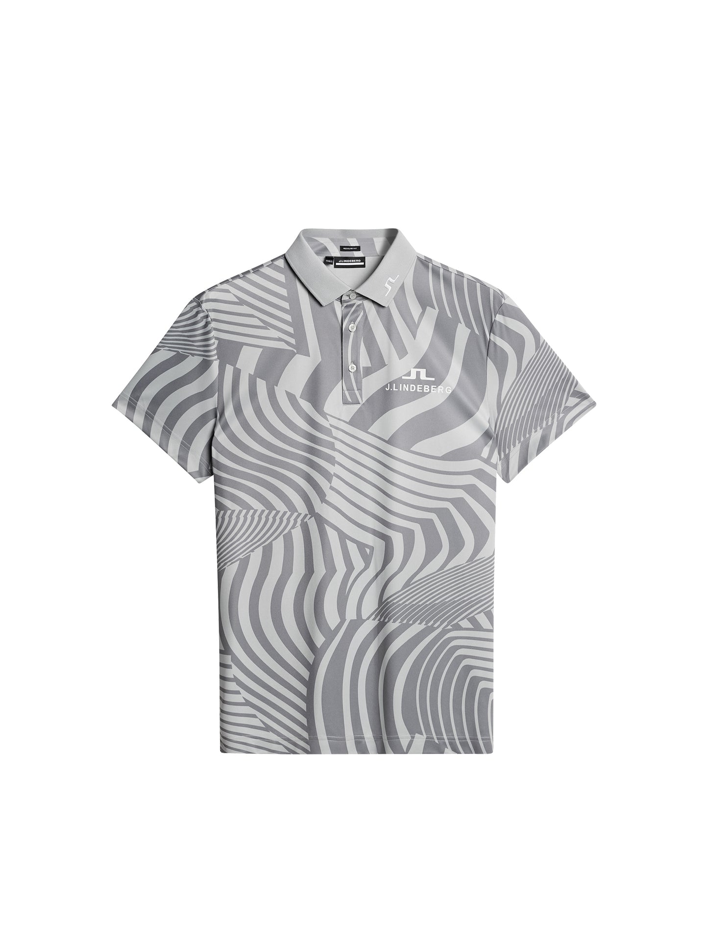 KV Tour Print Golf Polo / Dazzle Wave Light Grey Melange