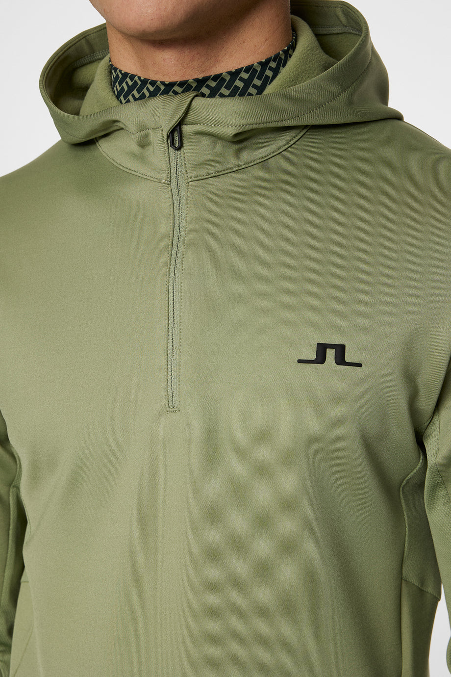 Aerial Quarter Zip Hood / Oil Green