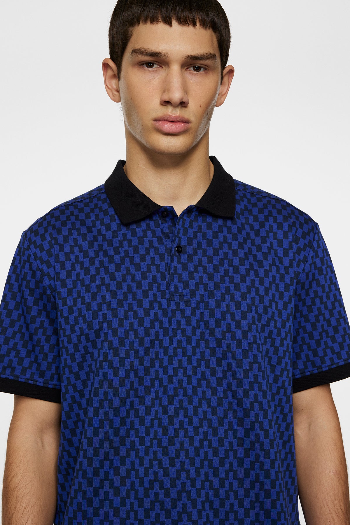 Devon Jacquard Polo / Bridge Stack Blue