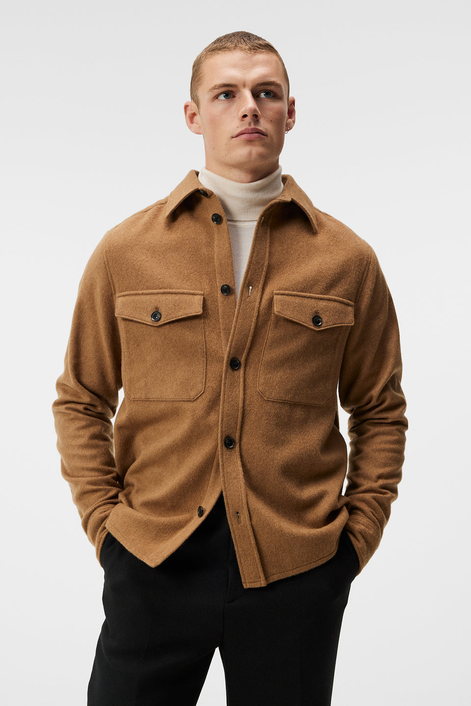 Flat Wool Overshirt / Chipmunk