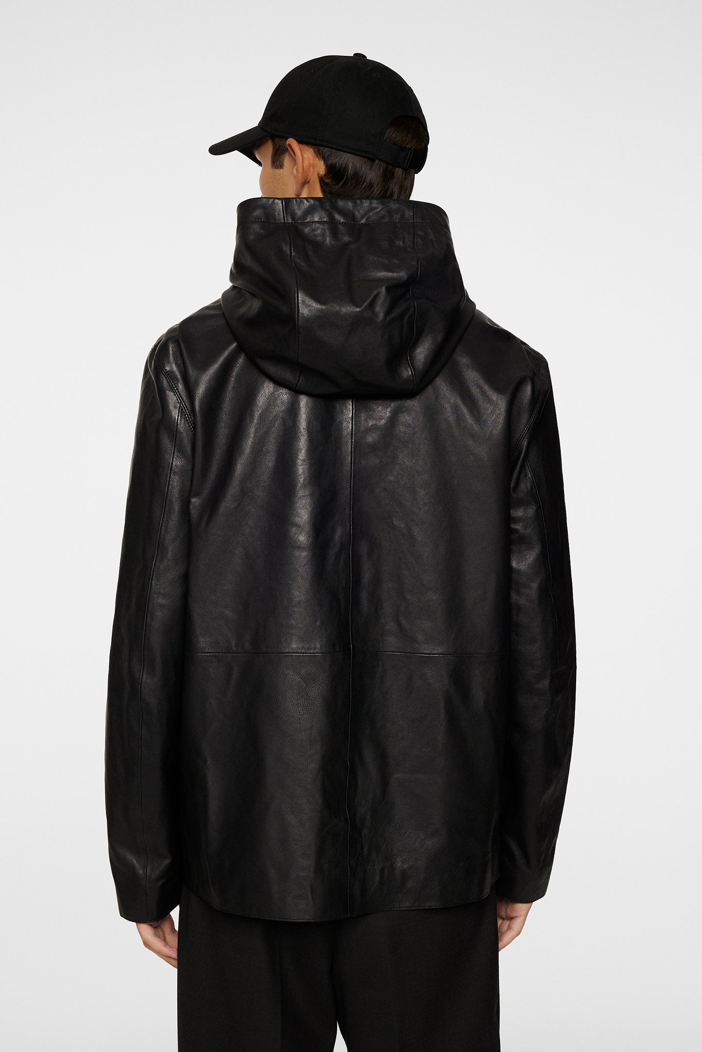 Hadley Leather Hoody Jacket / Black