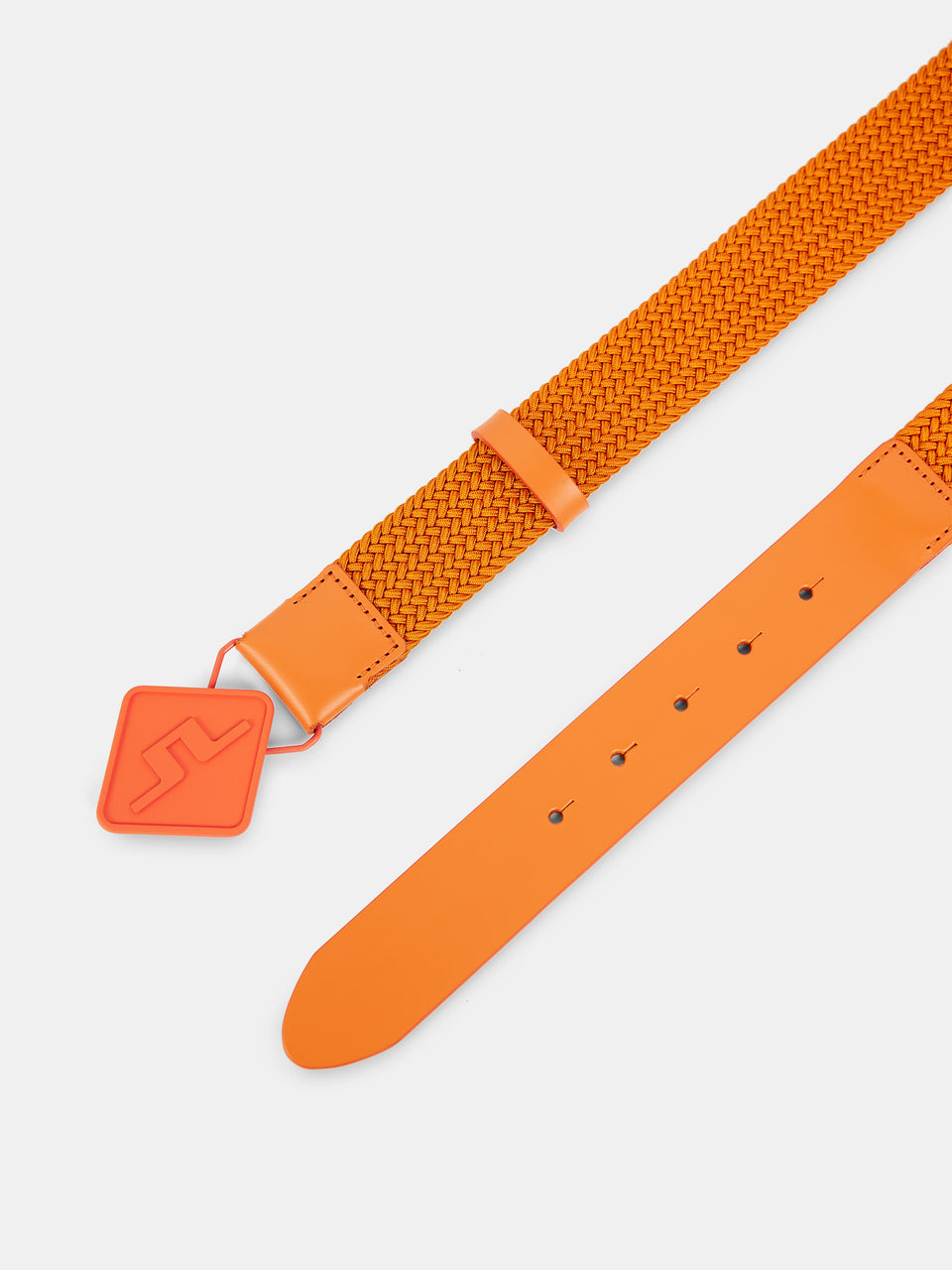 Diamond Ealstic  Leather Belt / Russet Orange