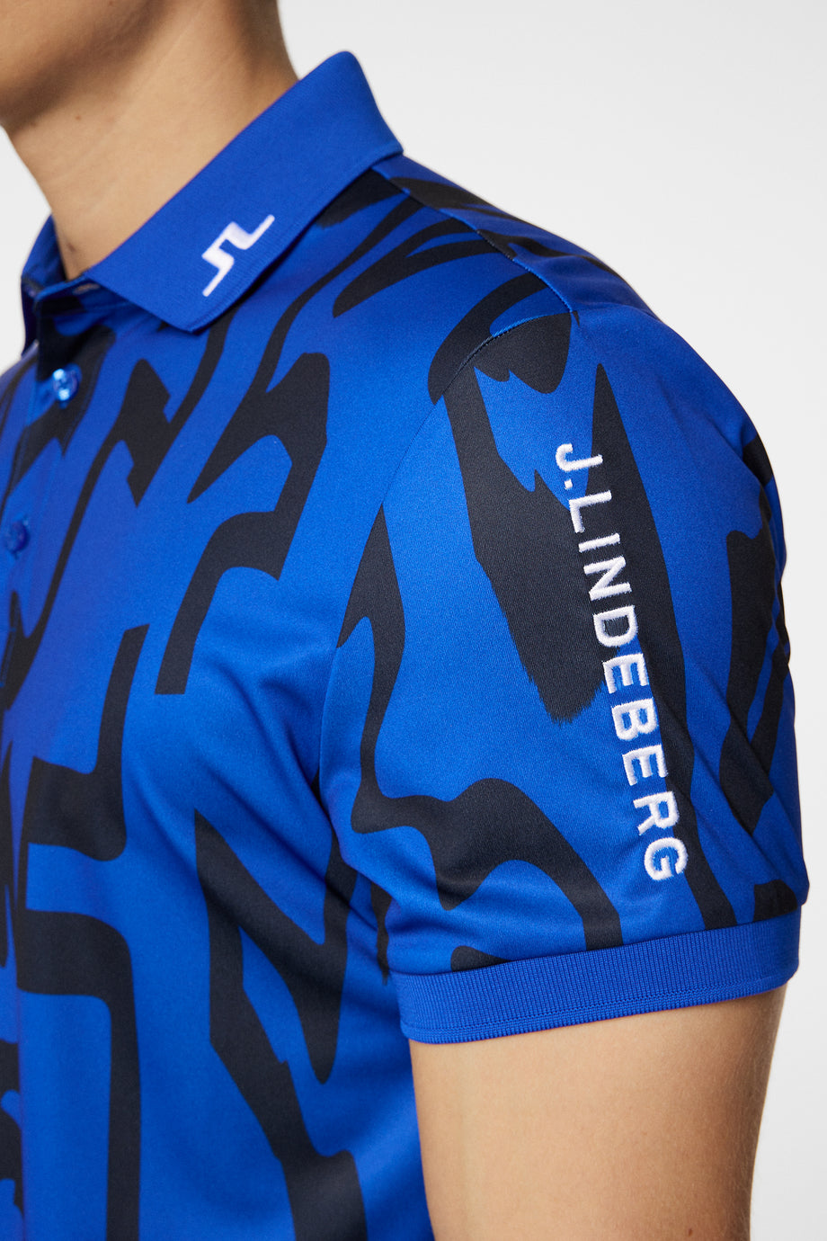 Tour Tech Reg Fit Print Polo / Glitch Bridge Blue