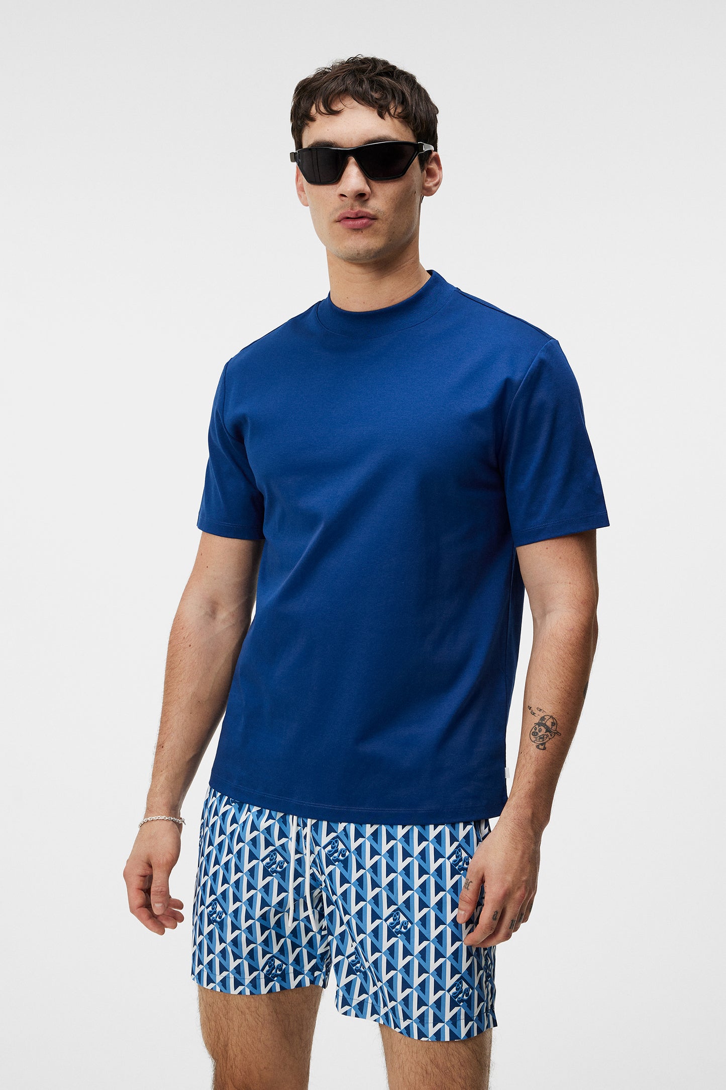 Ace Mock Neck T-shirt / Estate Blue