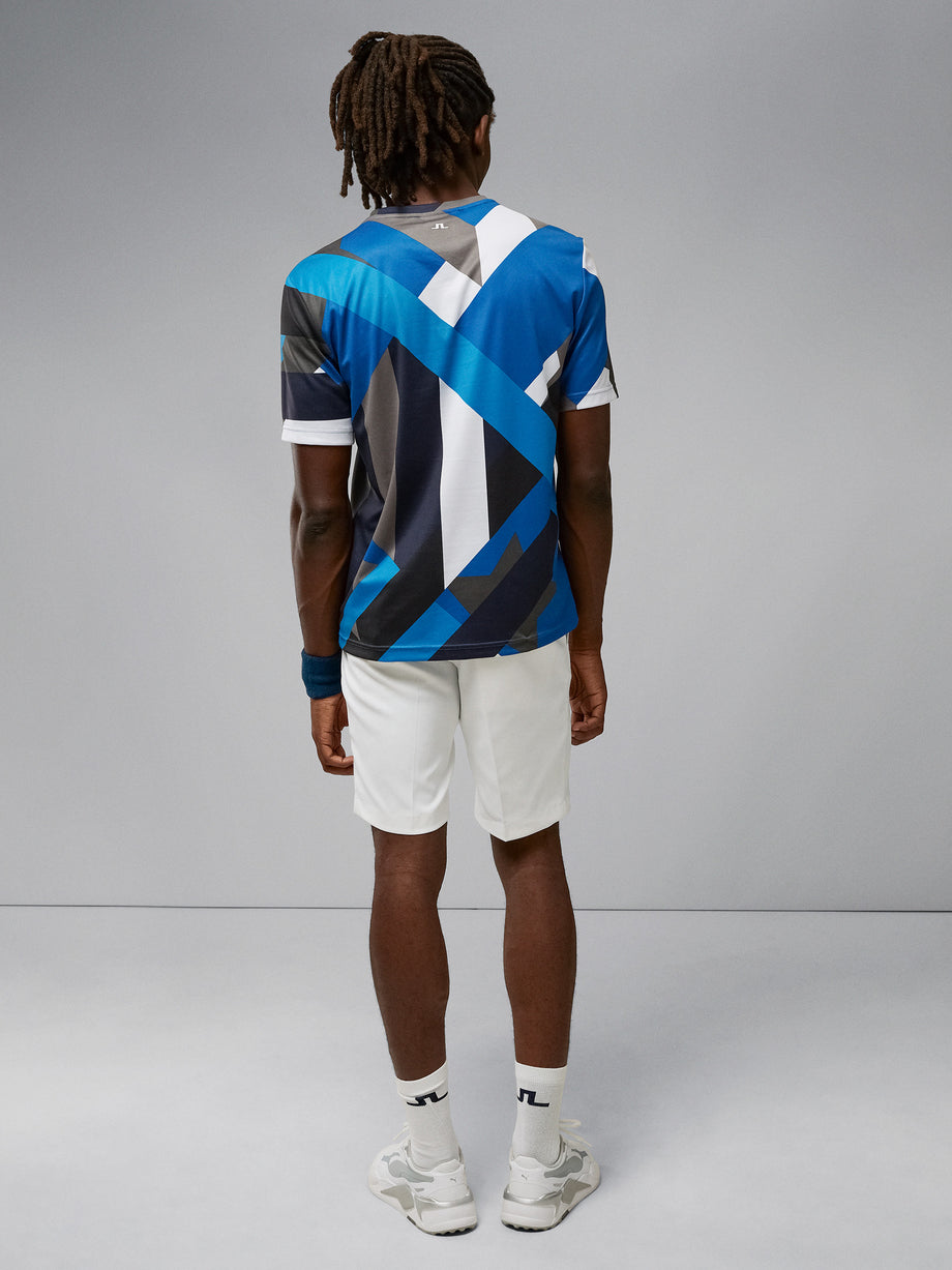 Flag T-shirt / Blue Flag Patchwork