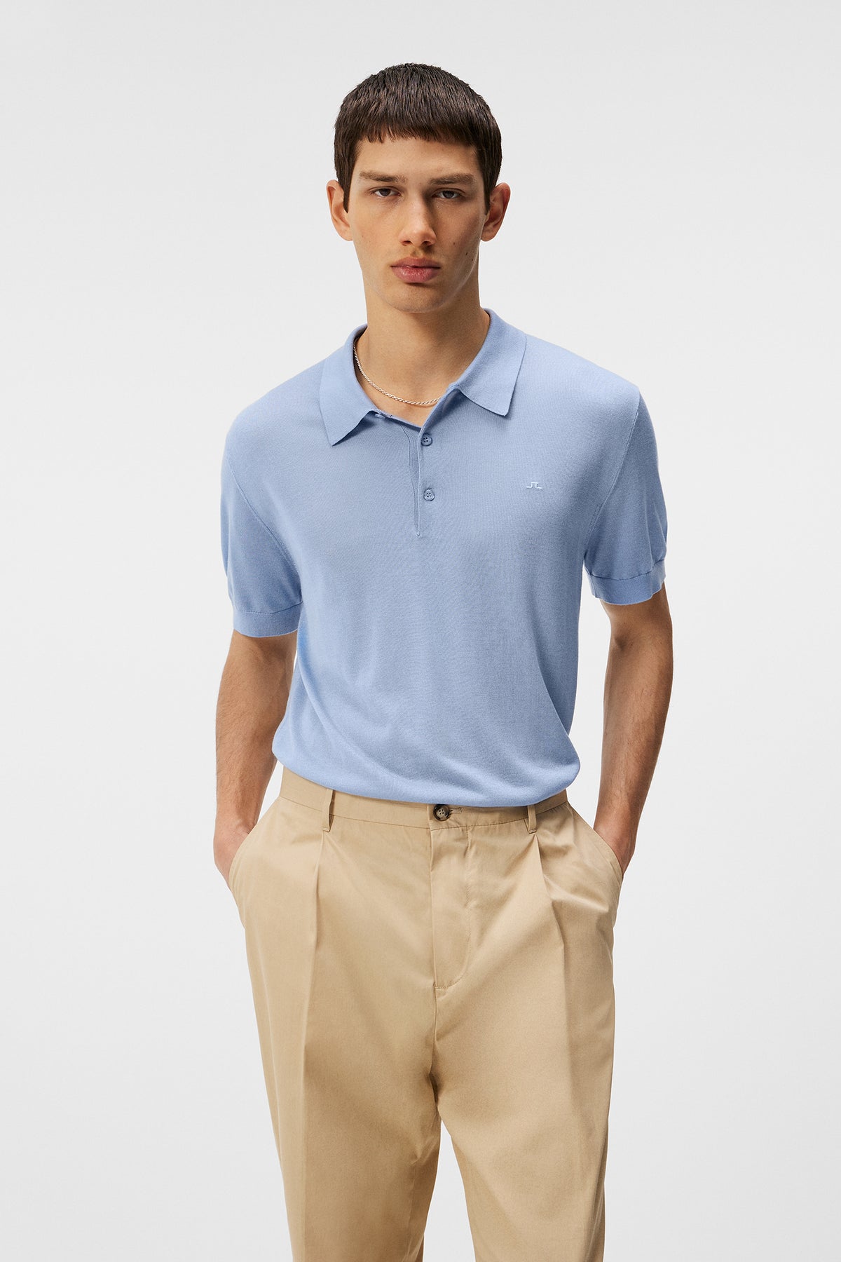 Ridge Lyocell Silk Polo / Chambray Blue