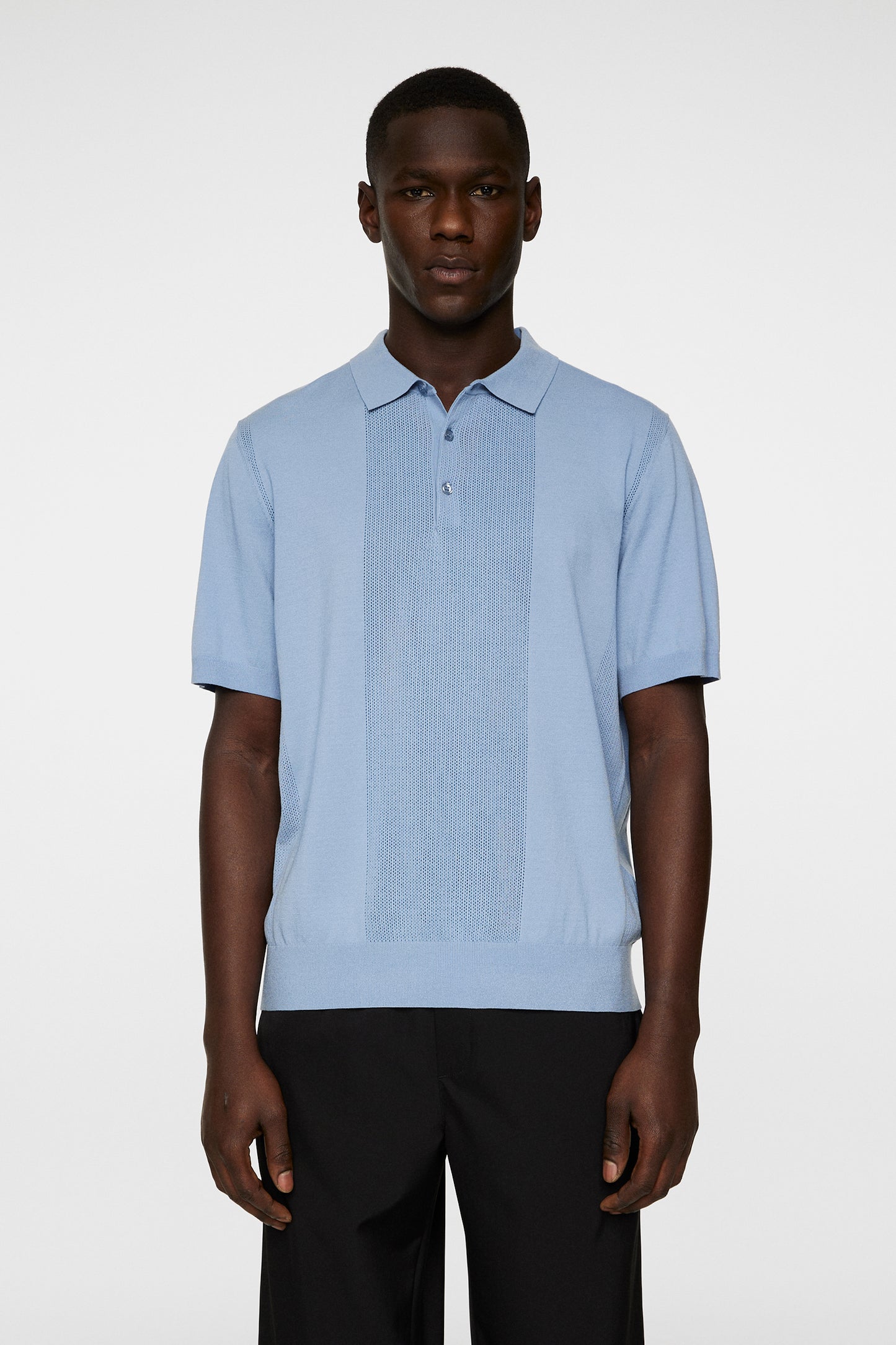 Reymond Solid Stripe Polo / Rain Washed