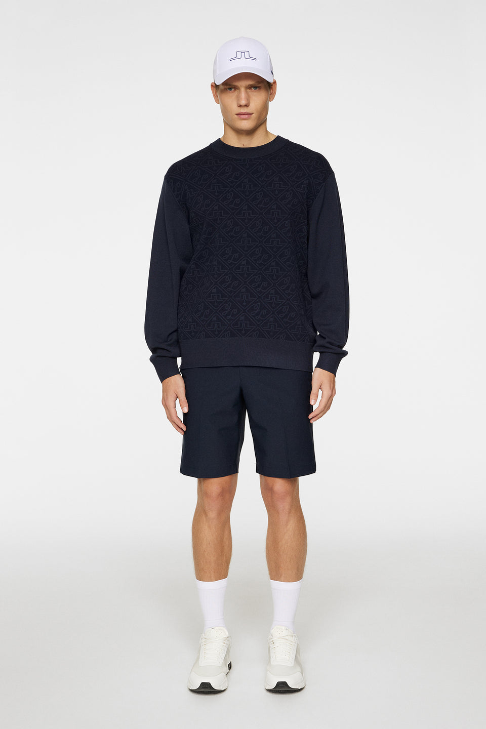 Finn Jacquard Knitted Sweater / JL Navy