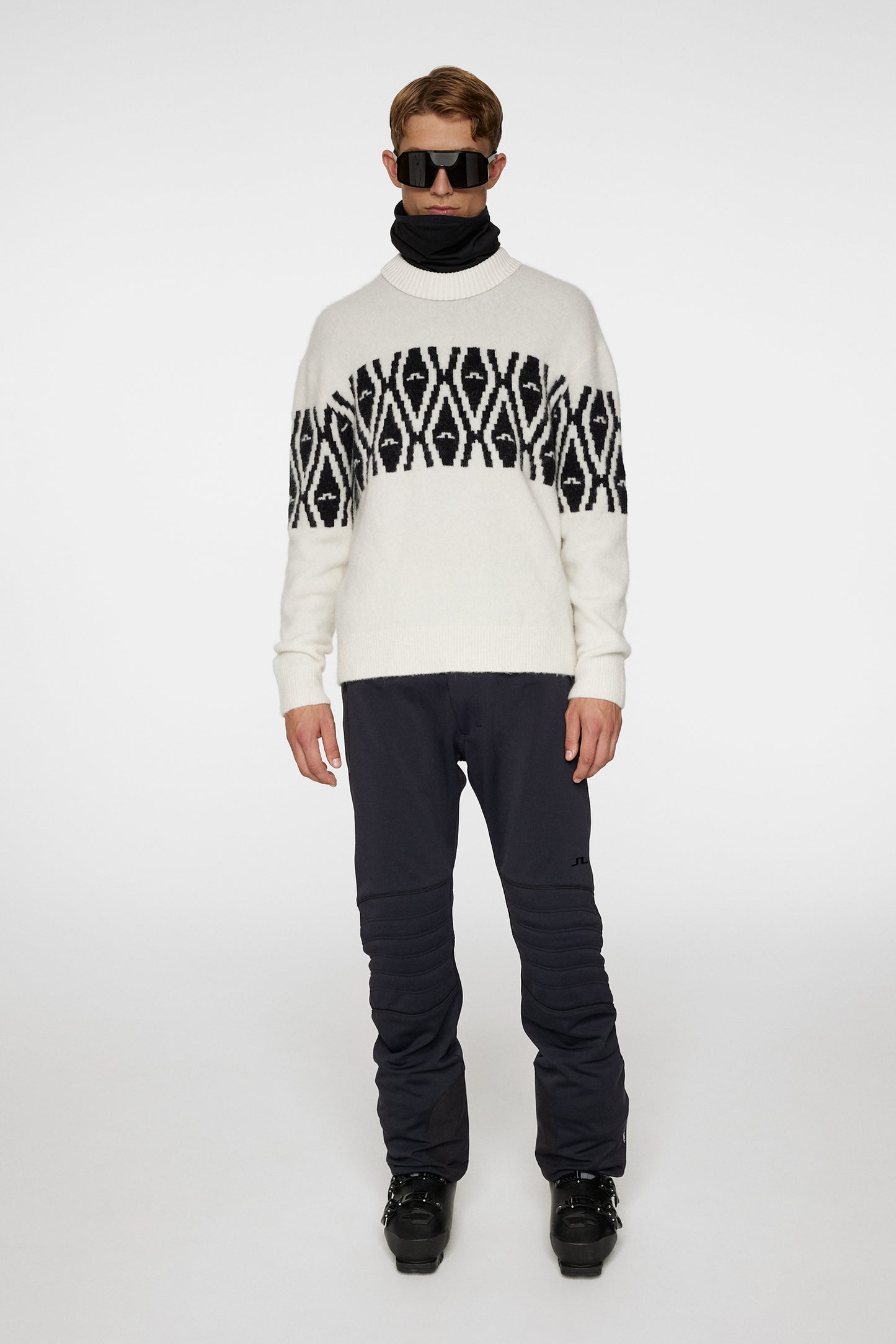 Jalen Jacquard Knitted Sweater / Whisper White