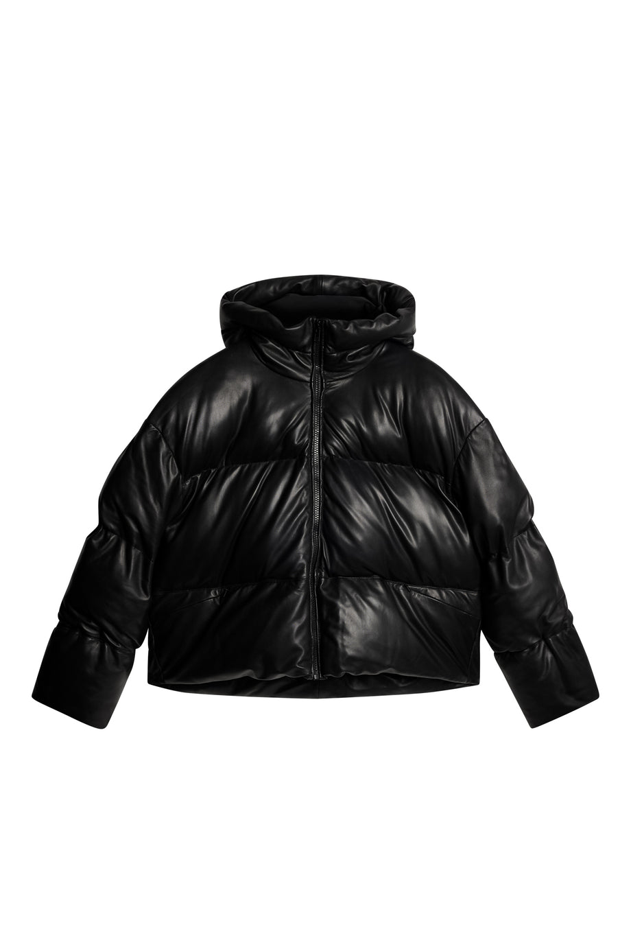 Jolene Leather Padded Jacket / Black