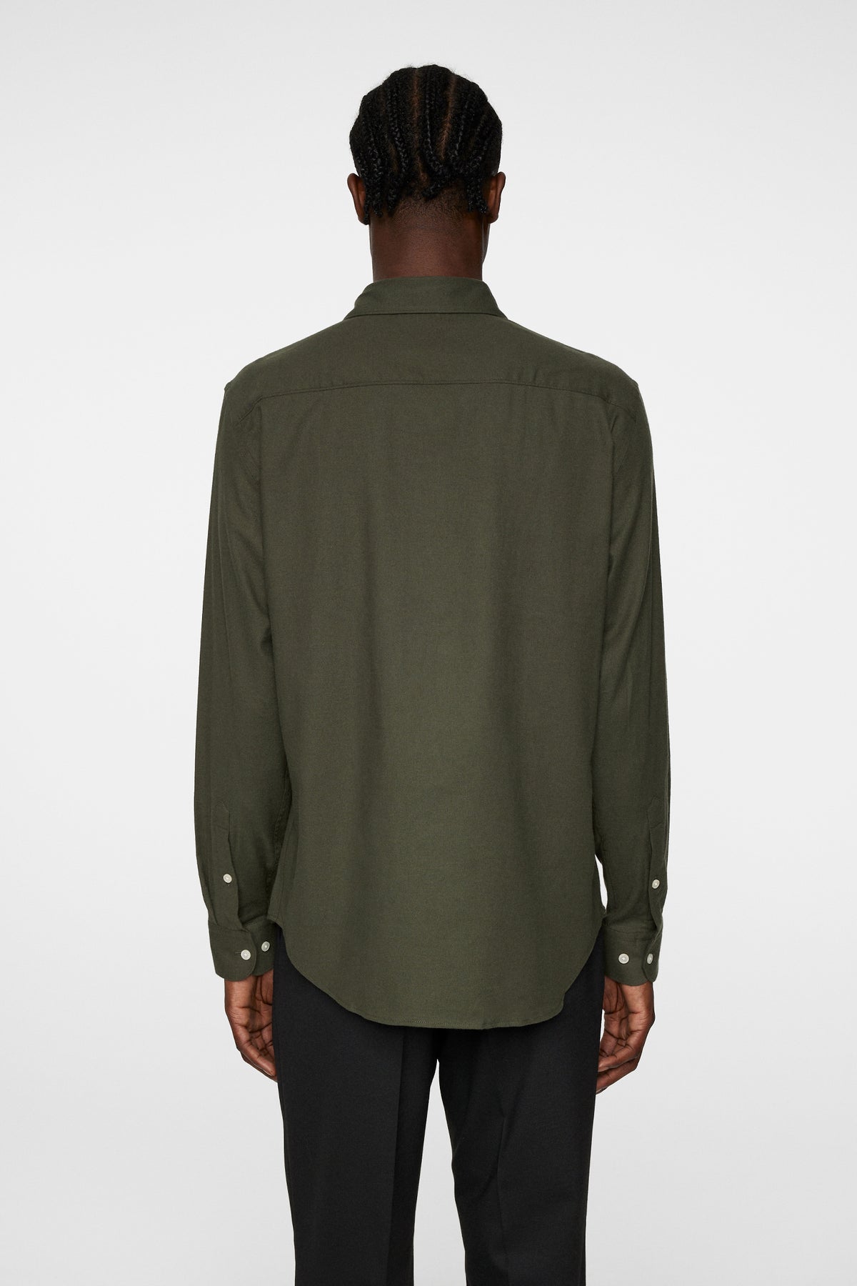 Light Flannel Slim Shirt / Forest Green