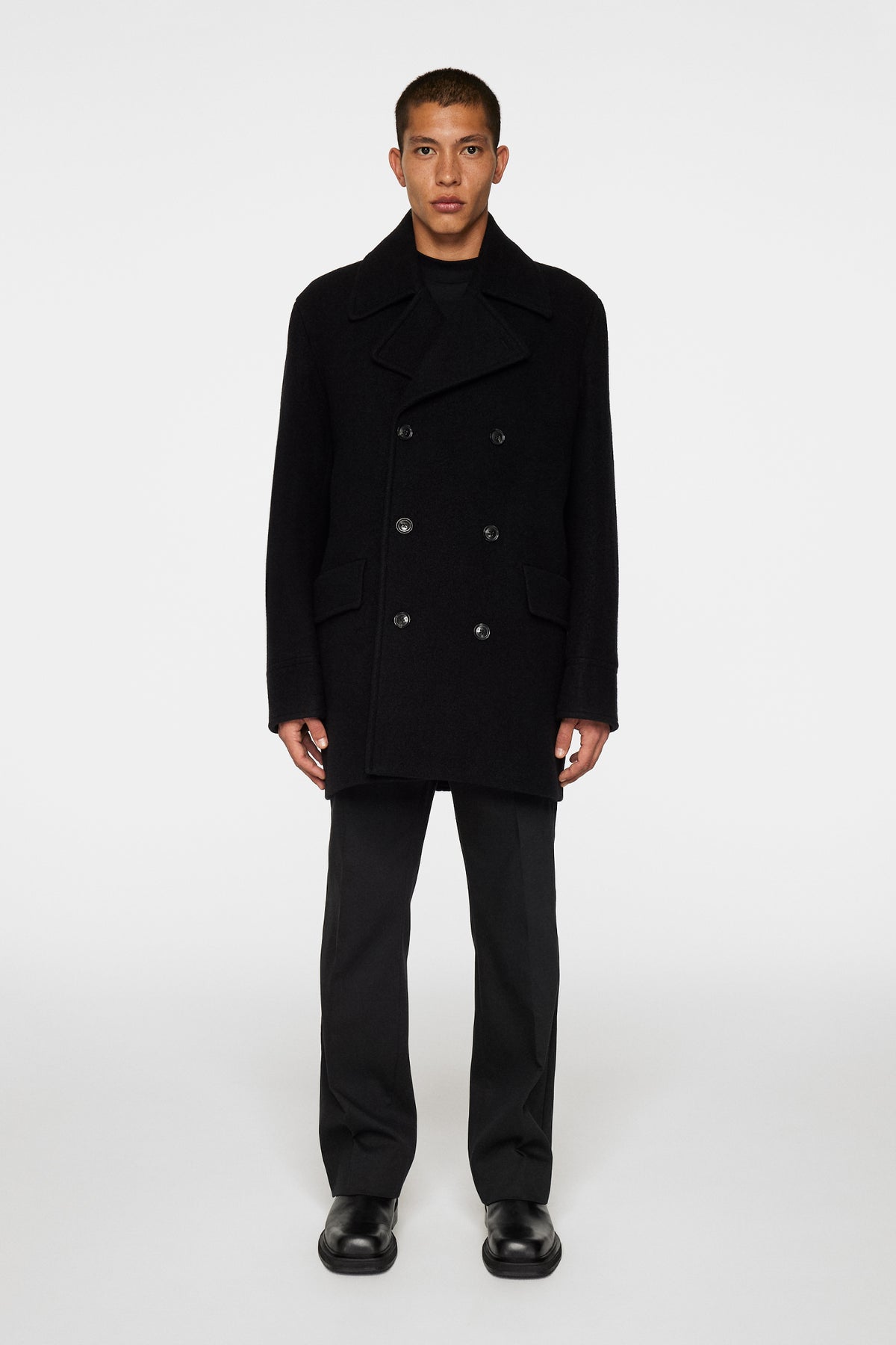 Arno Double Breasted Coat / Black