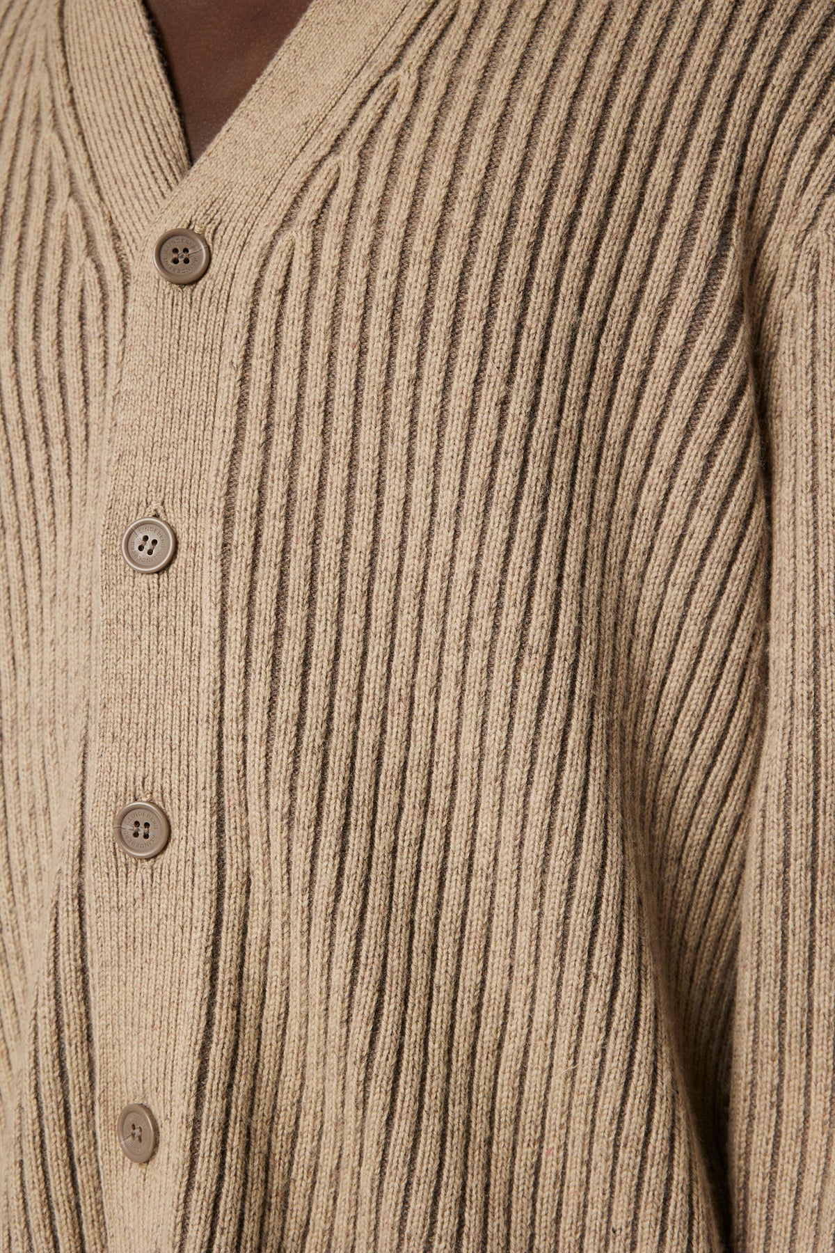 Twin Plated Knit Cardigan / Tiger Brown