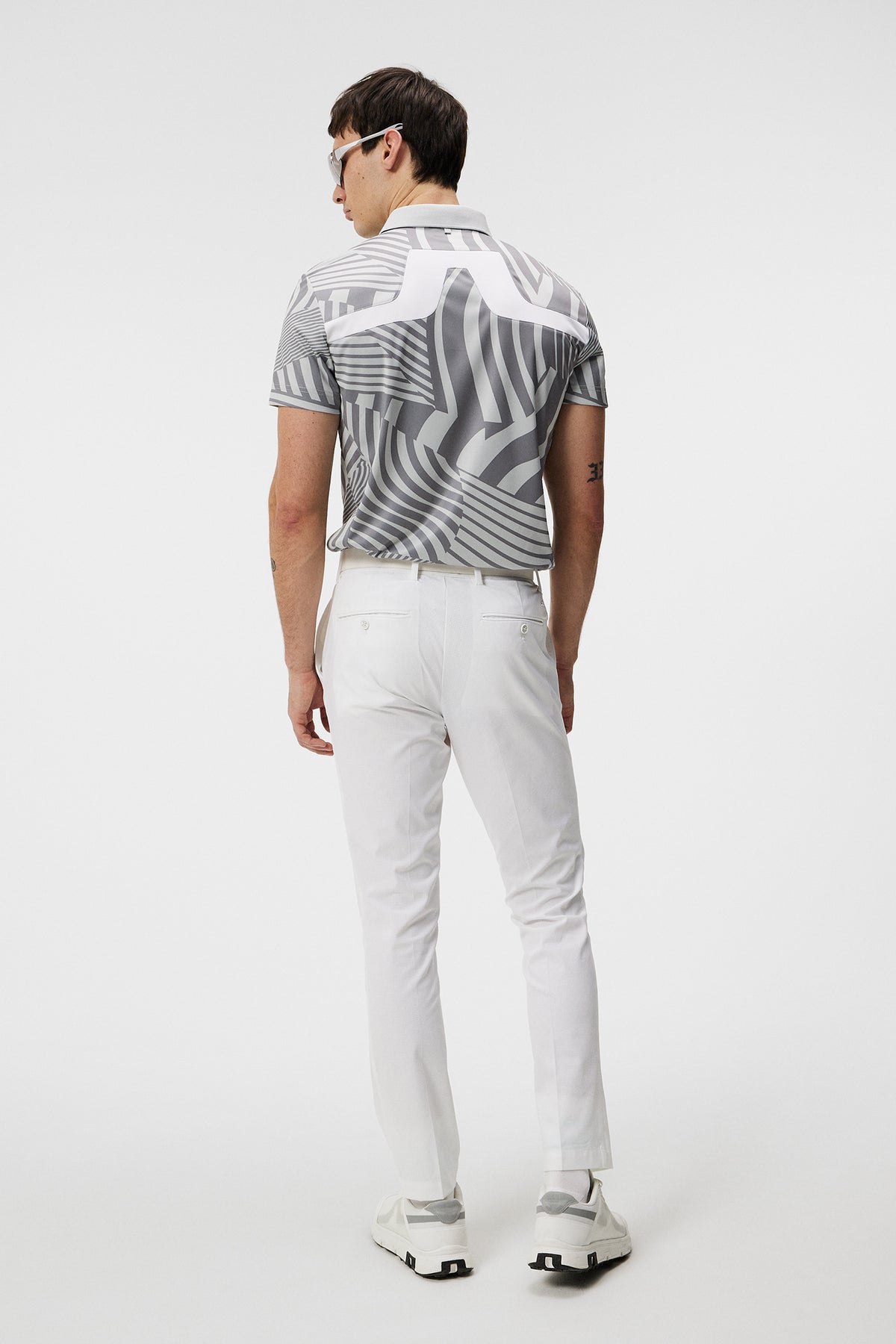 KV Tour Print Golf Polo / Dazzle Wave Light Grey Melange