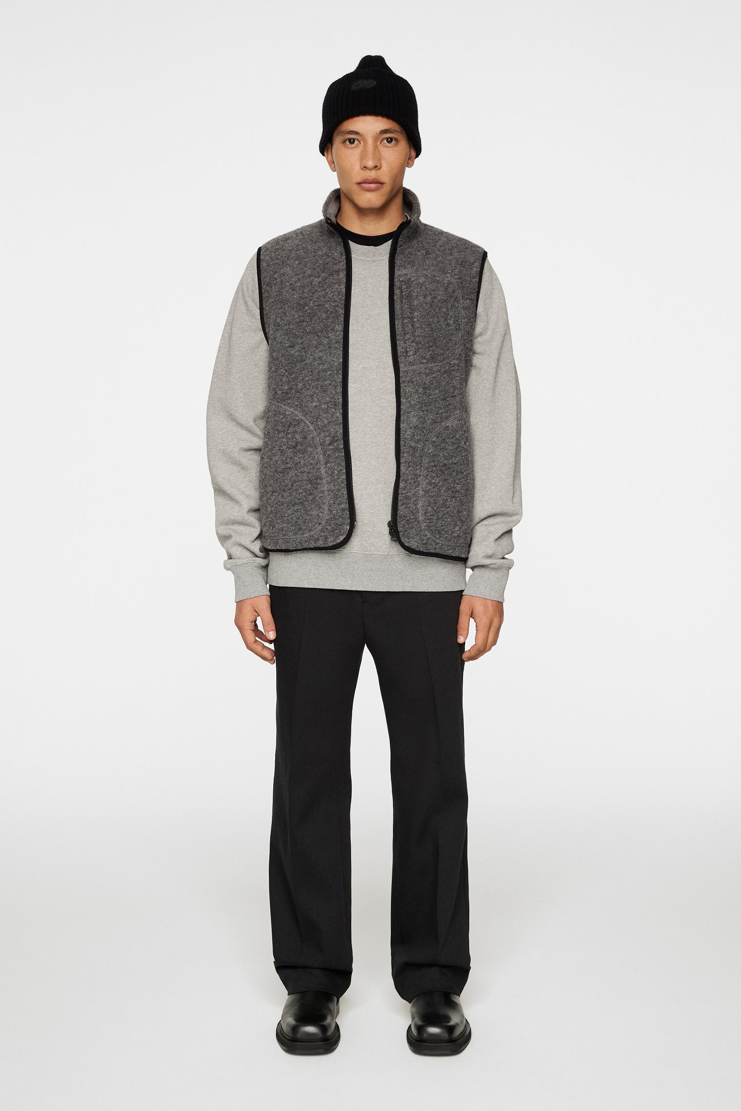 Duncan Wool Fleece Vest / Light Grey Melange