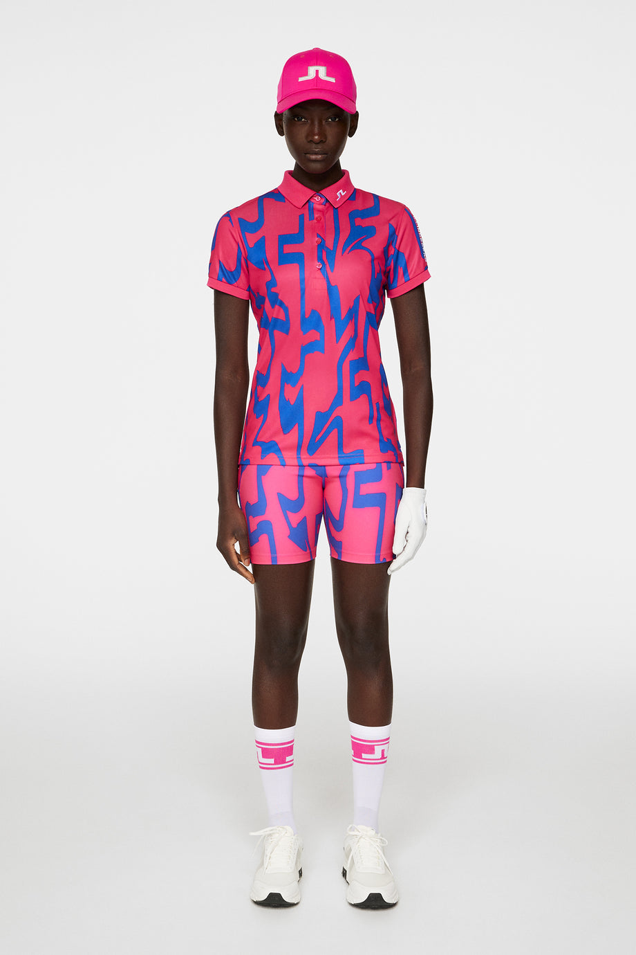 Tour Tech Print Polo / Glitch Bridge Pink