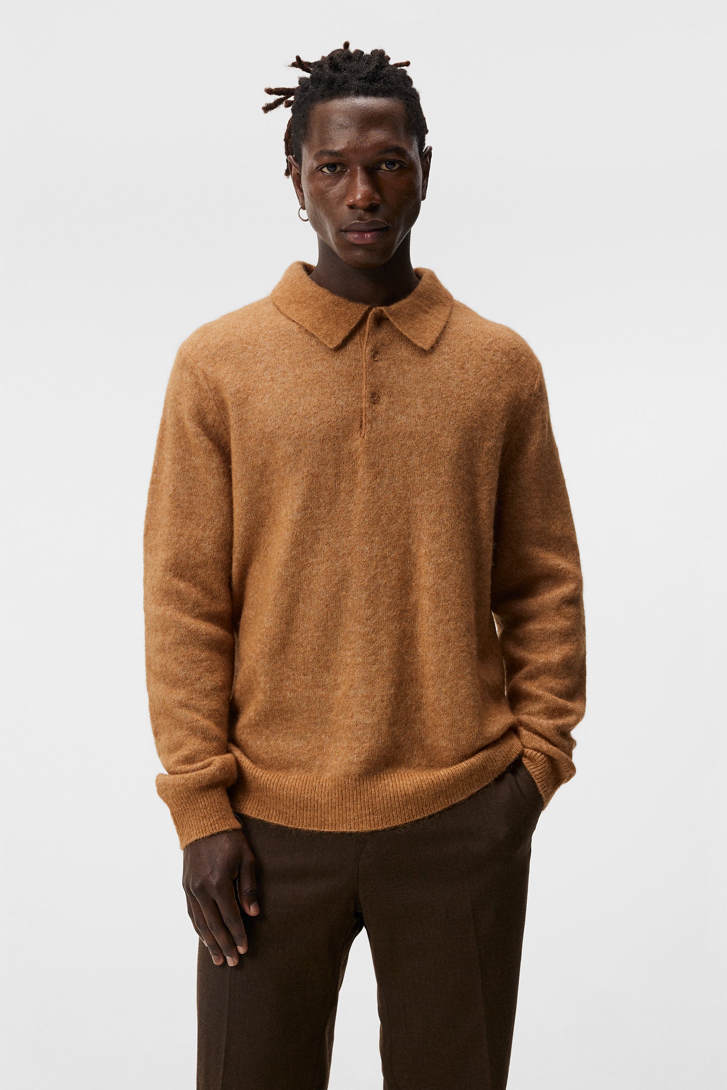 Hayden Hairy Polo Knit / Chipmunk – J.Lindeberg