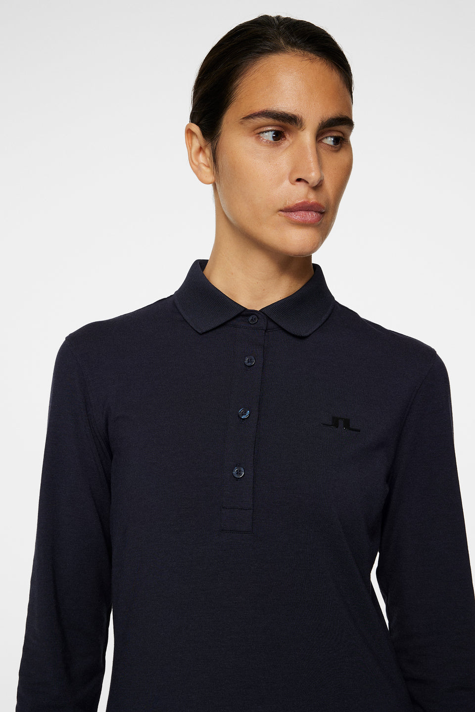 Flor Long Sleeve Polo / Navy Melange