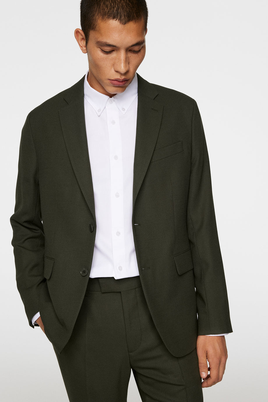 Elton U Active Hopsack Blazer / Forest Green